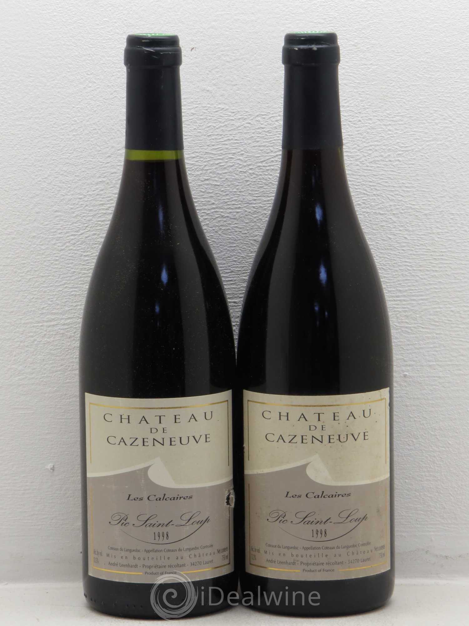 Coteaux du Languedoc Château de Cazeneuve-Les calcaires Pic St Loup 1998 - Posten von 2 Flaschen - 0