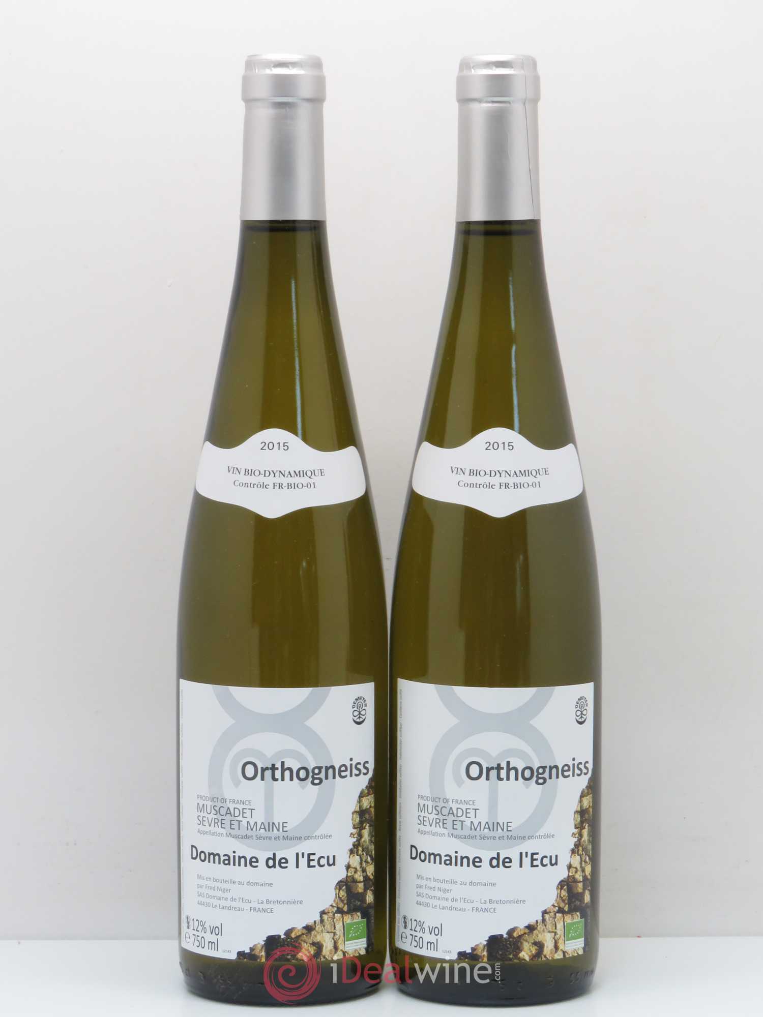 Vin de France (anciennement Muscadet-Sèvre-et-Maine) Orthogneiss Domaine de L'Ecu 2015 - Lot de 2 bouteilles - 0