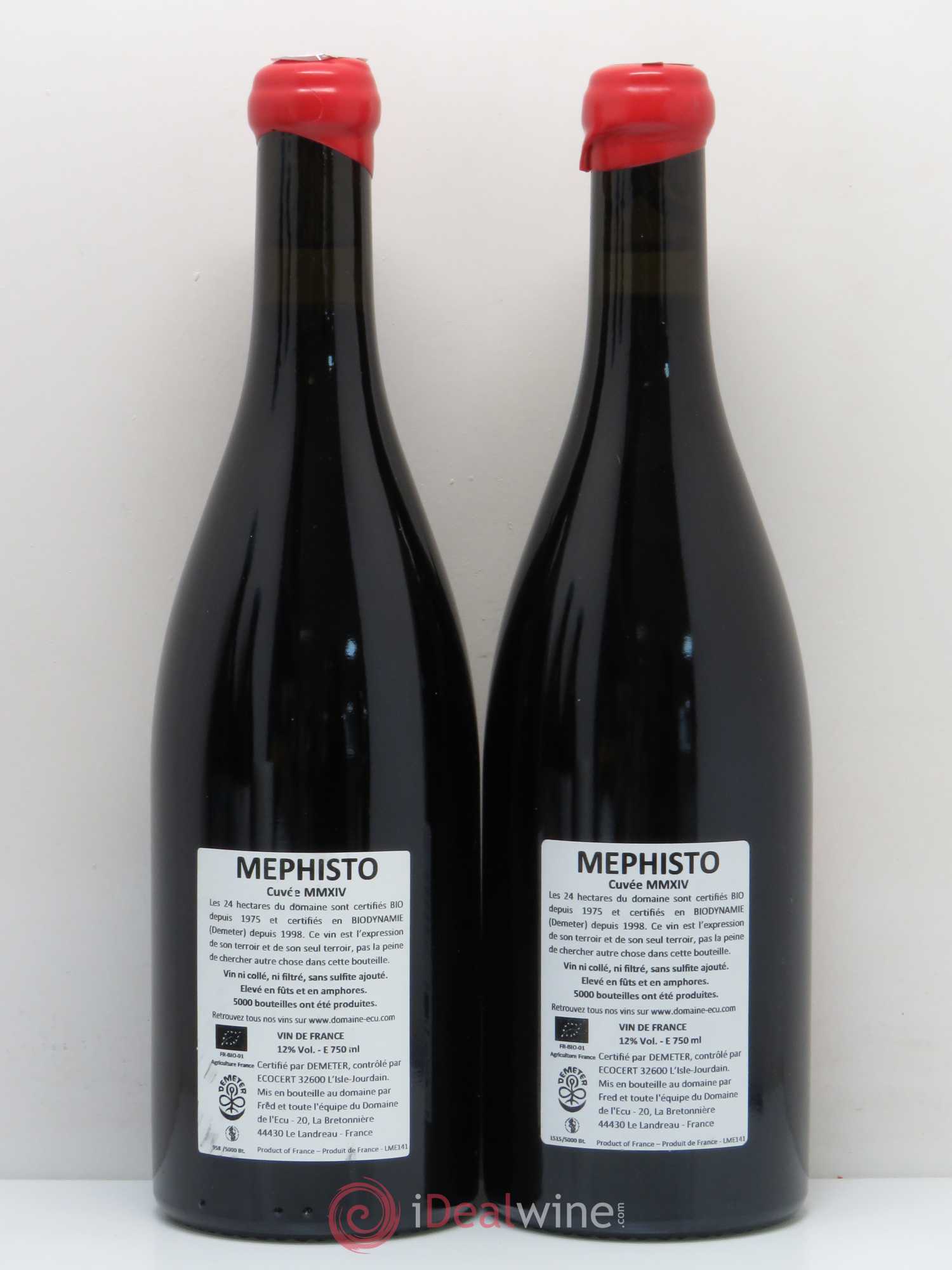 Vin de France Méphisto Domaine de L'Ecu 2014 - Lot de 2 bouteilles - 1