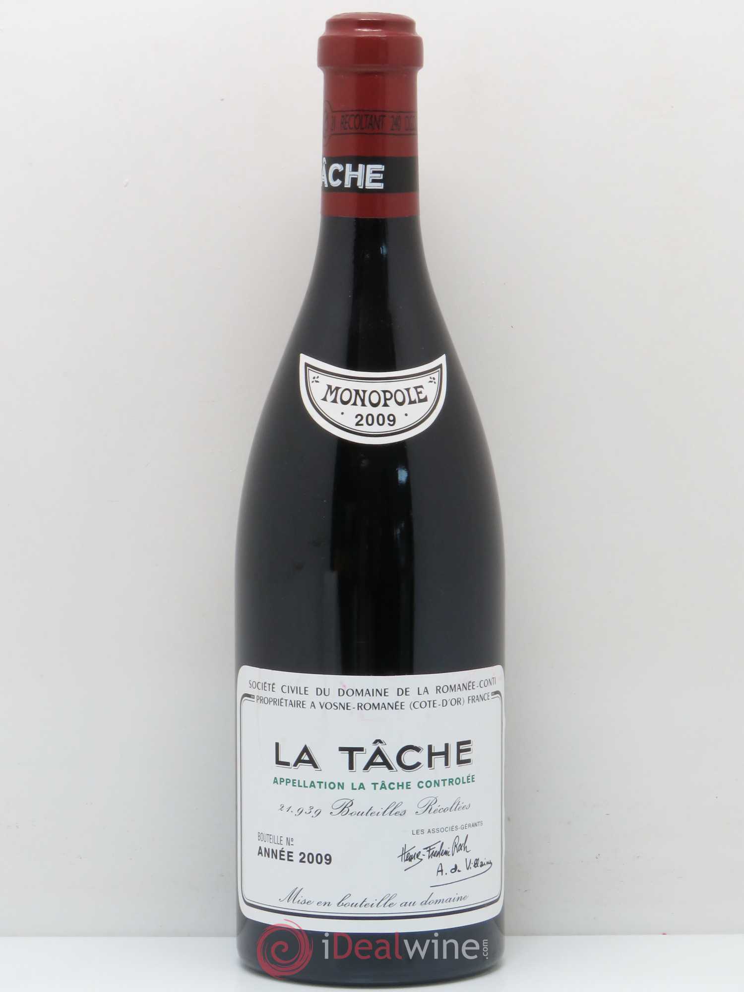 La Tâche Grand Cru Domaine de la Romanée-Conti 2009 - Lot de 1 bouteille - 0