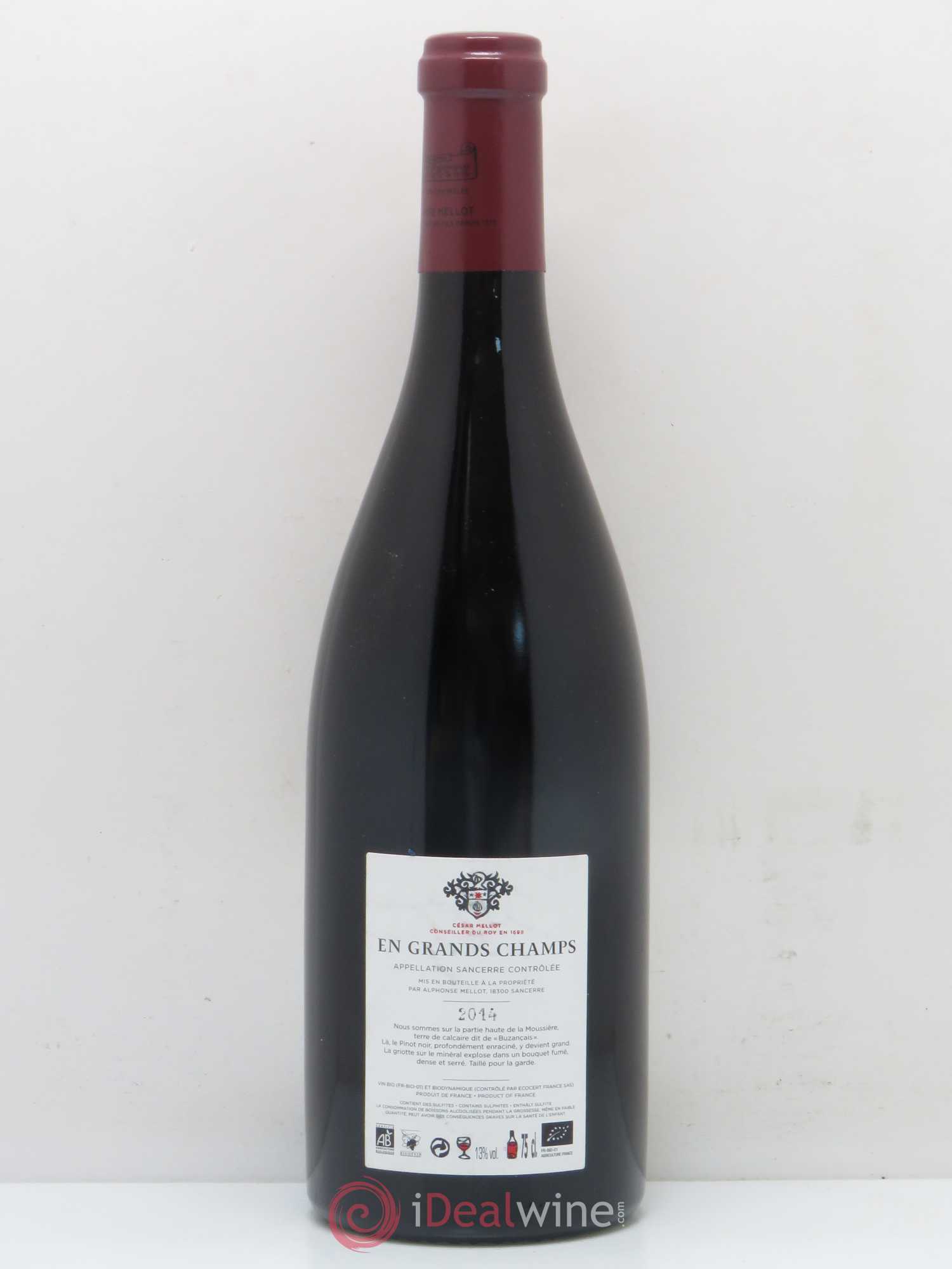 Sancerre En Grands Champs Alphonse Mellot 2014 - Lot de 1 bouteille - 1