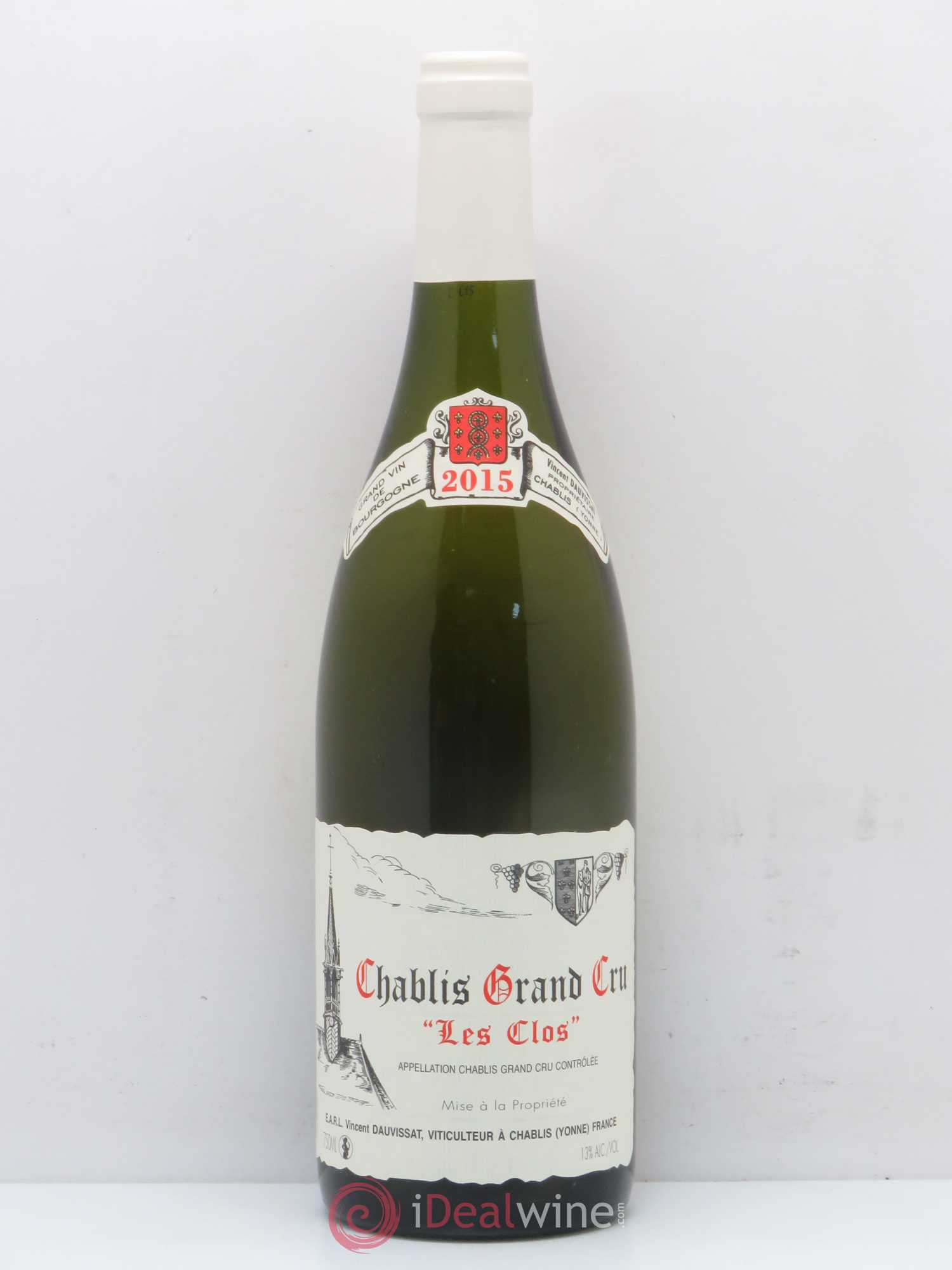 Chablis Grand Cru Les Clos Vincent Dauvissat (Domaine) 2015 - Lot de 1 bouteille - 0