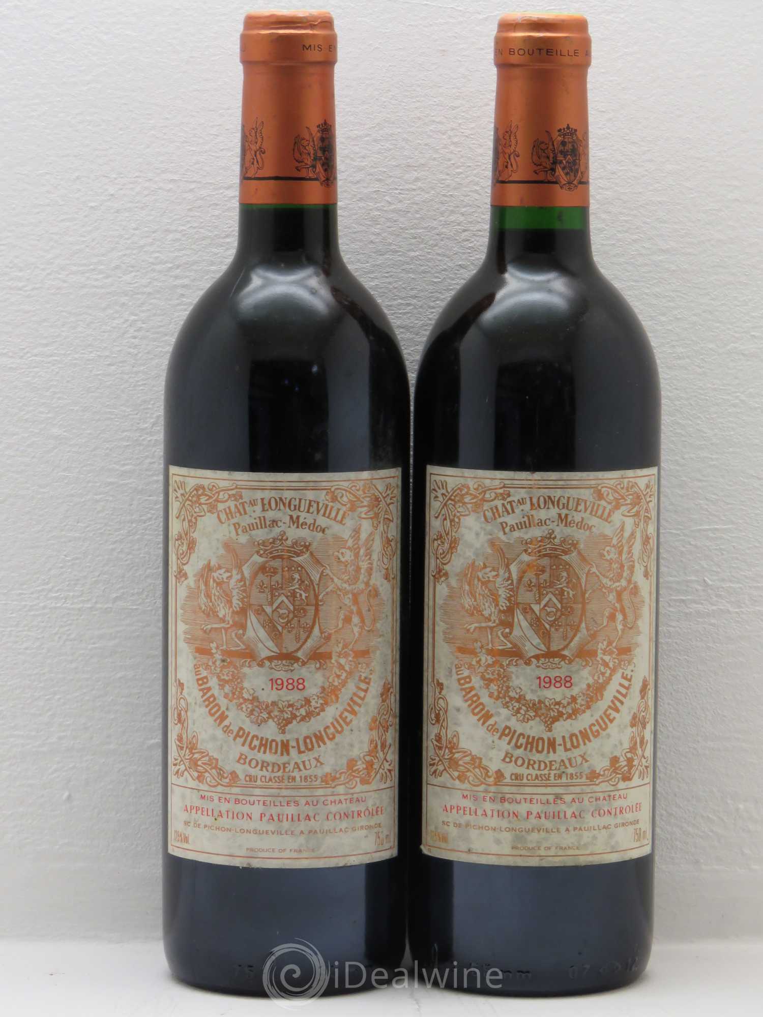 Pichon Longueville Baron 2ème Grand Cru Classé 1988 - Lot de 2 bouteilles - 0