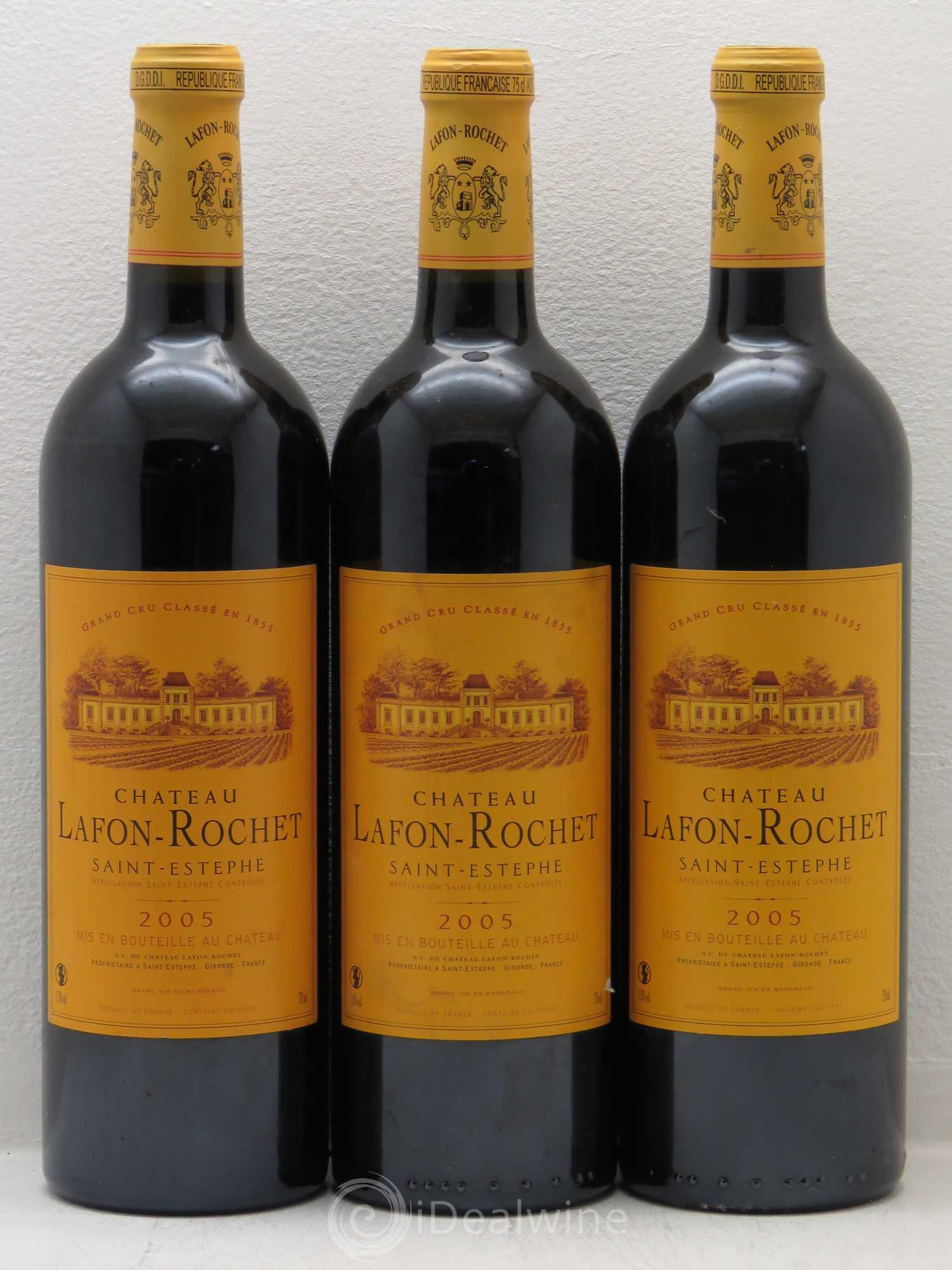 Château Lafon Rochet 4ème Grand Cru Classé 2005 - Lot de 3 bouteilles - 0
