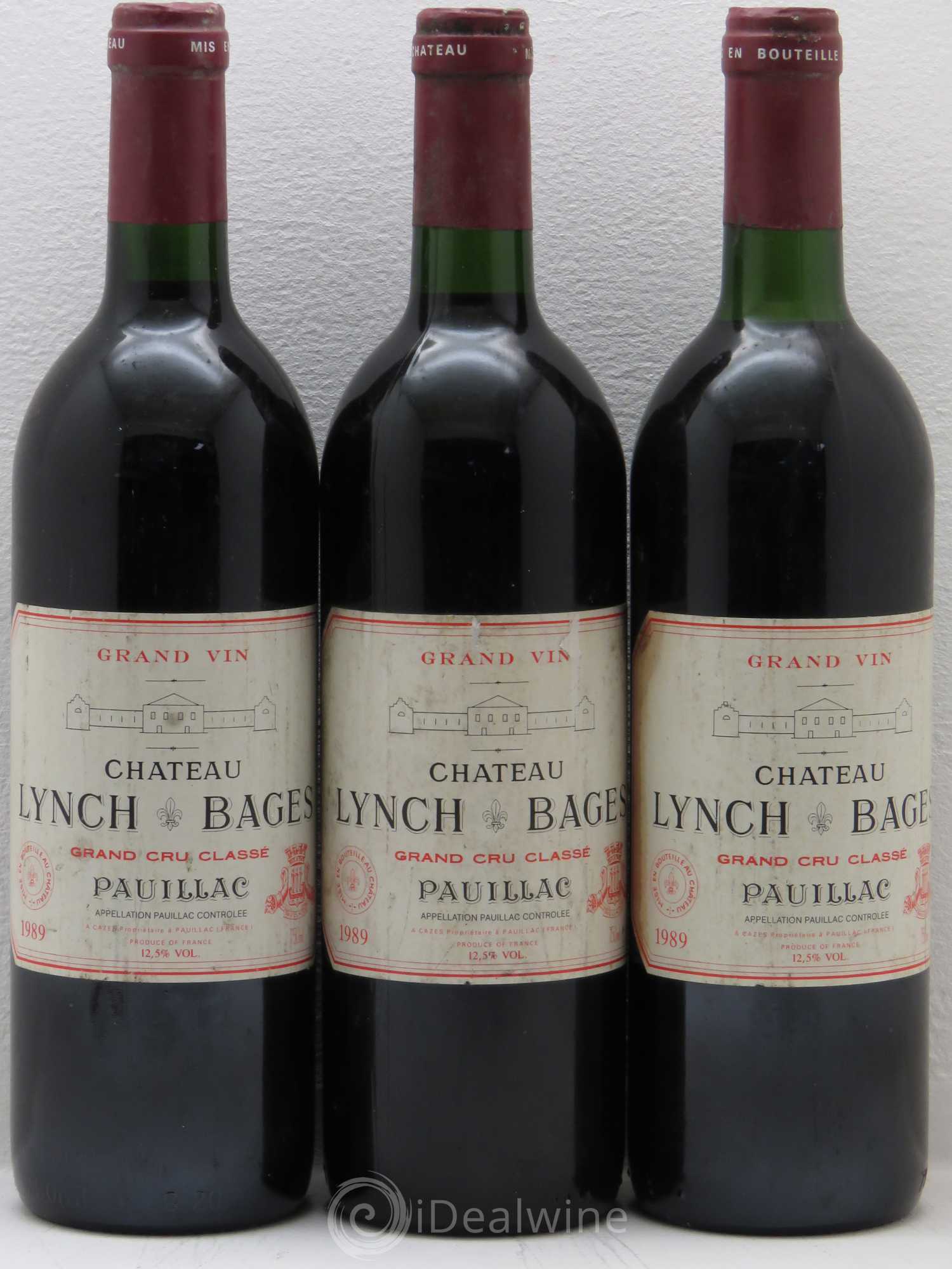 Château Lynch Bages 5ème Grand Cru Classé 1989 - Lot de 3 bouteilles - 0