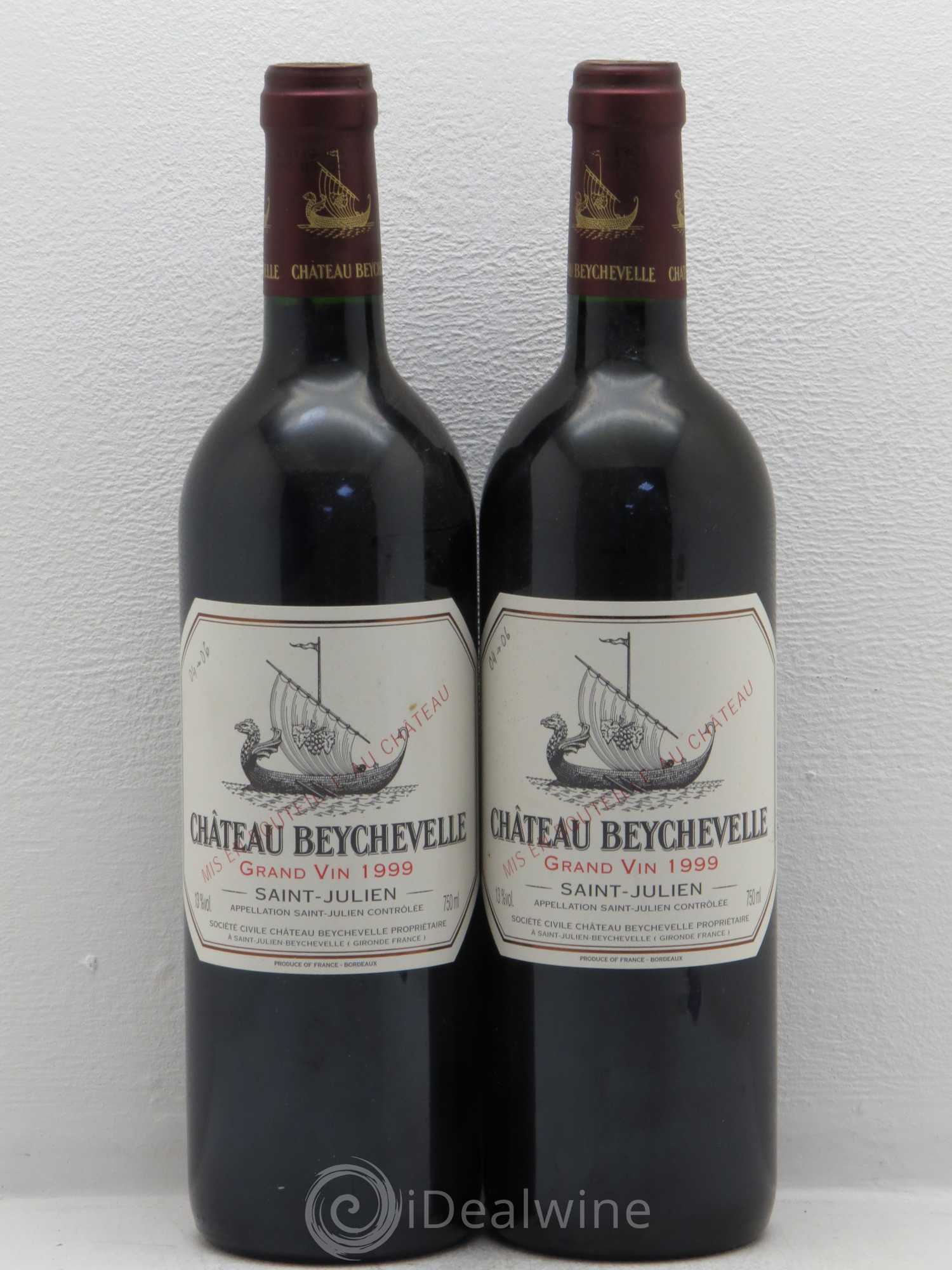 Château Beychevelle 4ème Grand Cru Classé Traces de stylo  1999 - Lot de 5 bouteilles - 2