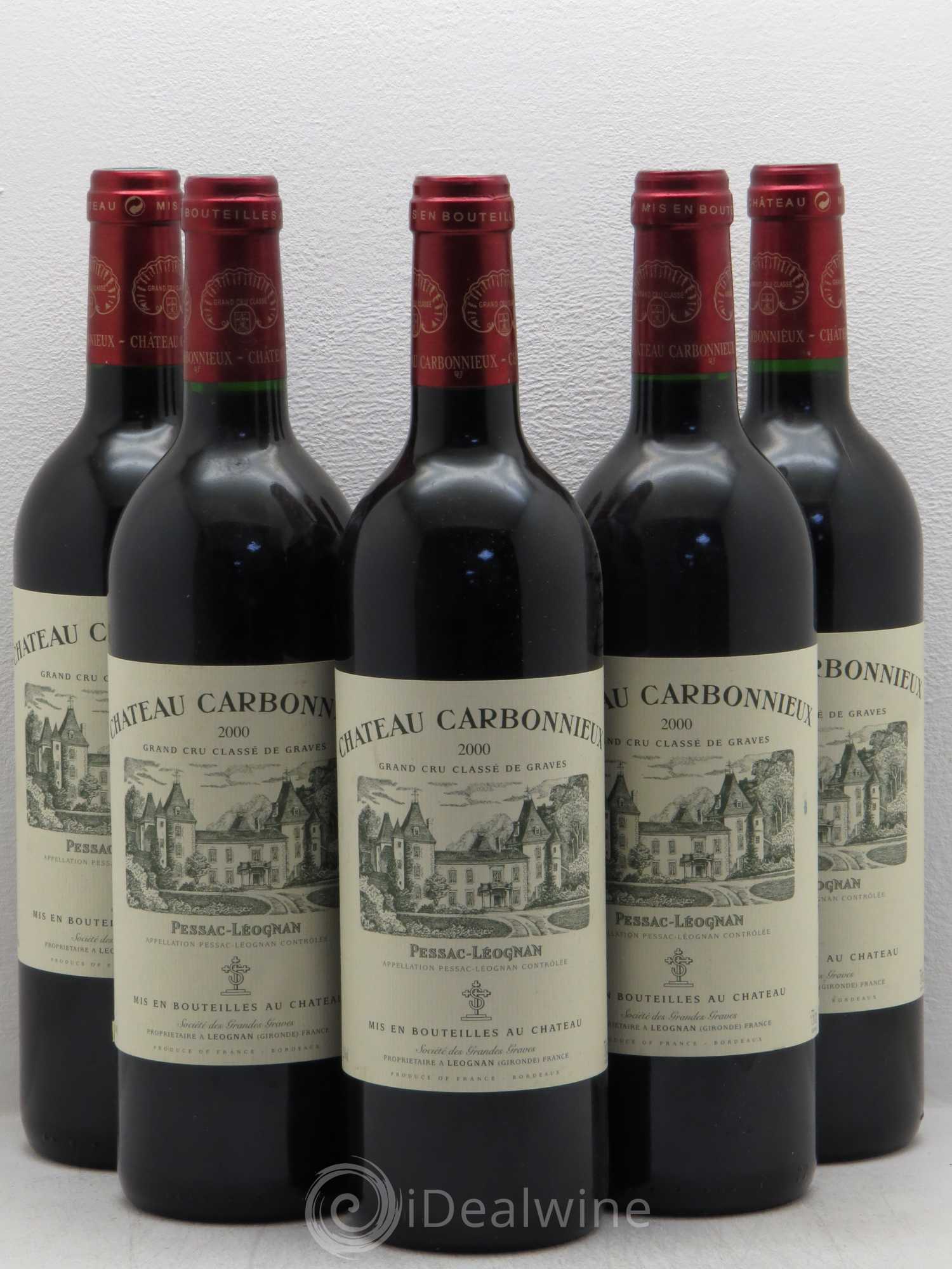 Château Carbonnieux Cru Classé de Graves 2000 - Lot de 5 bouteilles - 0