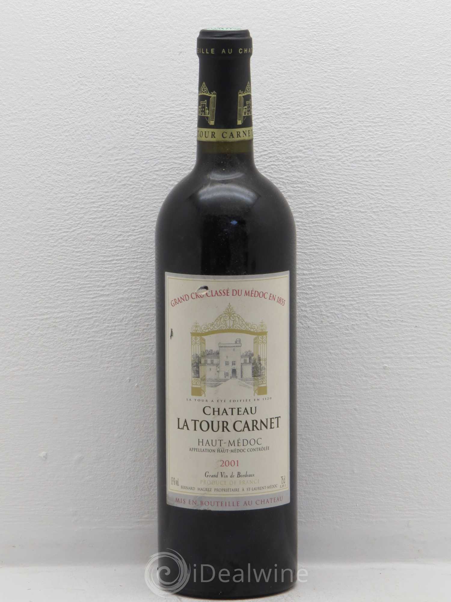 Château la Tour Carnet 4ème Grand Cru Classé 2001 - Lot de 1 bouteille - 0