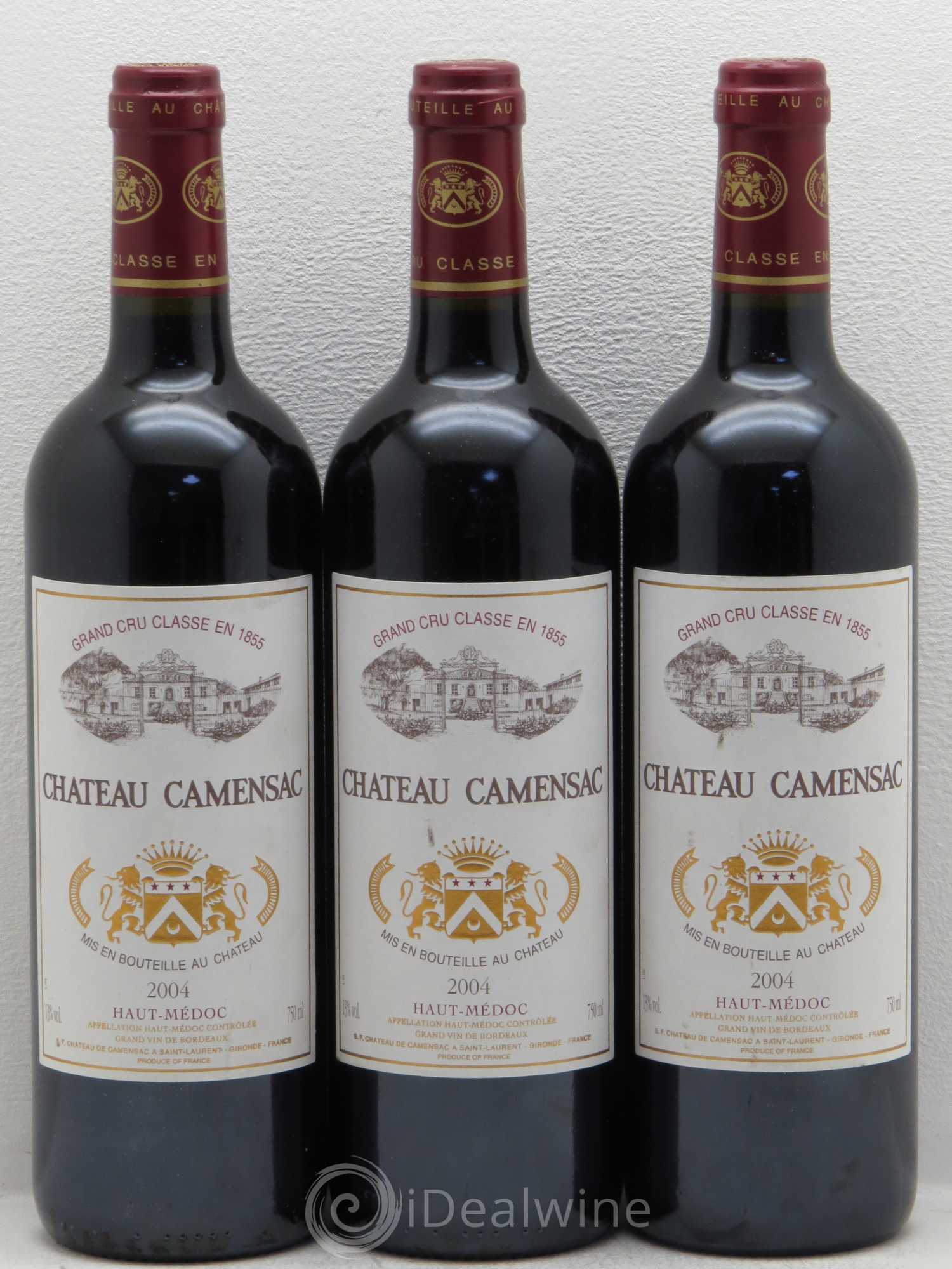 Château Camensac 5ème Grand Cru Classé 2004 - Lot de 3 bouteilles - 0