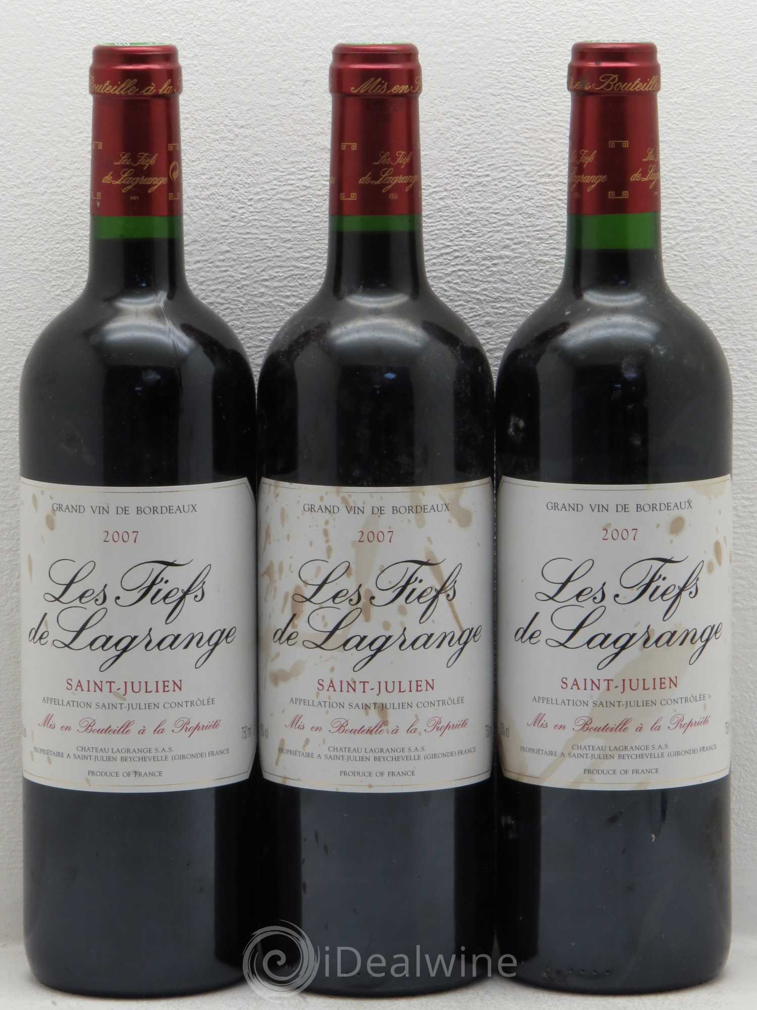 Les Fiefs de Lagrange Second Vin 2007 - Lot de 3 bouteilles - 0