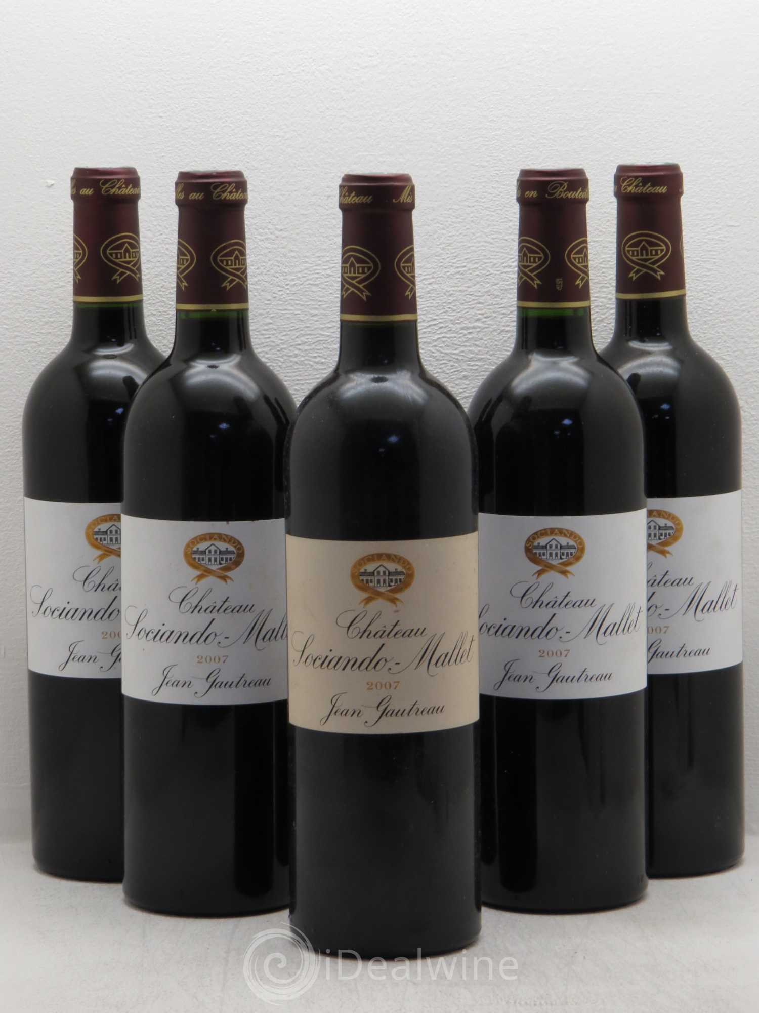 Château Sociando Mallet 2007 - Lot de 5 bouteilles - 0