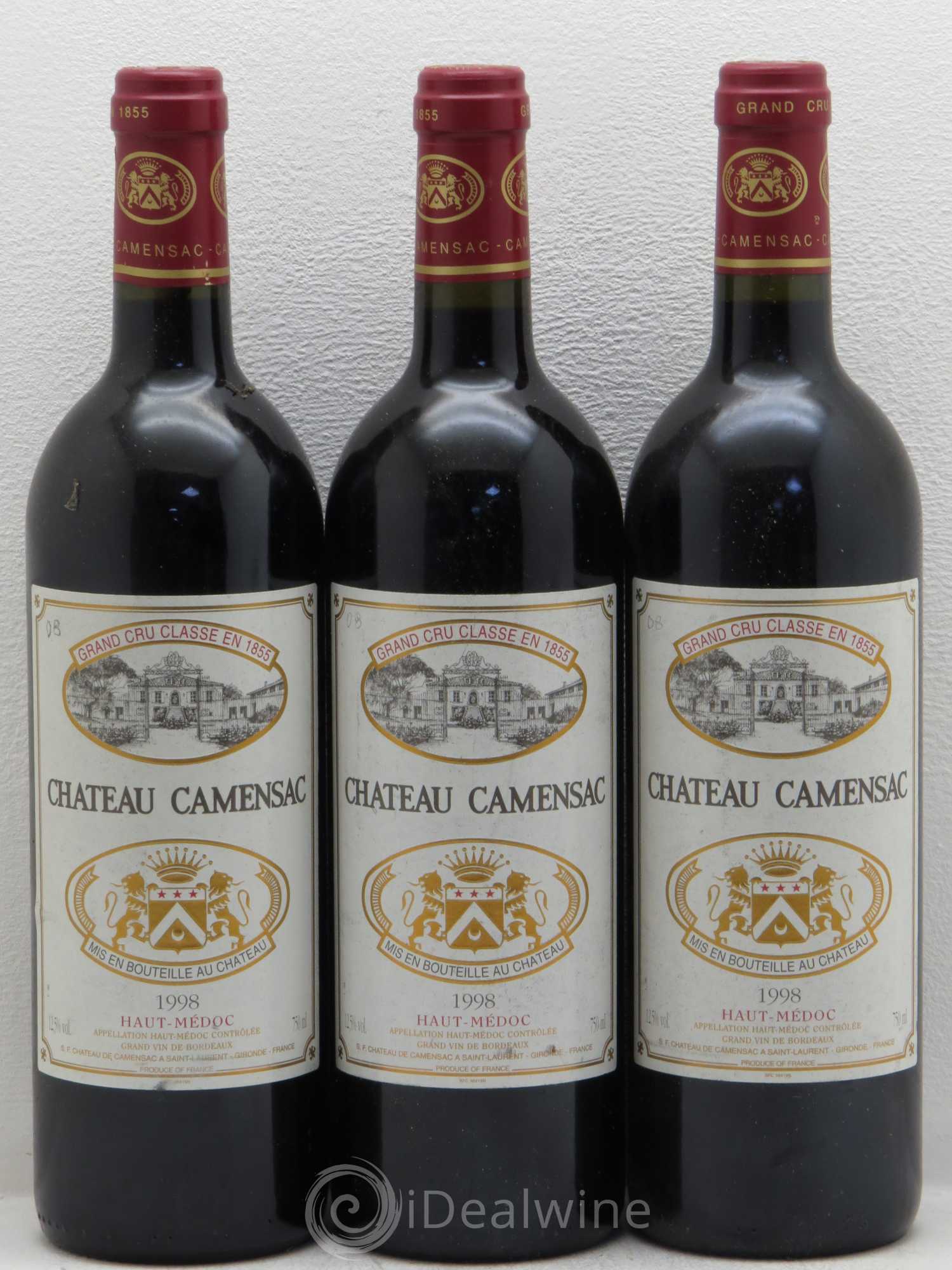 Château Camensac 5ème Grand Cru Classé Traces de stylo 1998 - Lot de 5 bouteilles - 1
