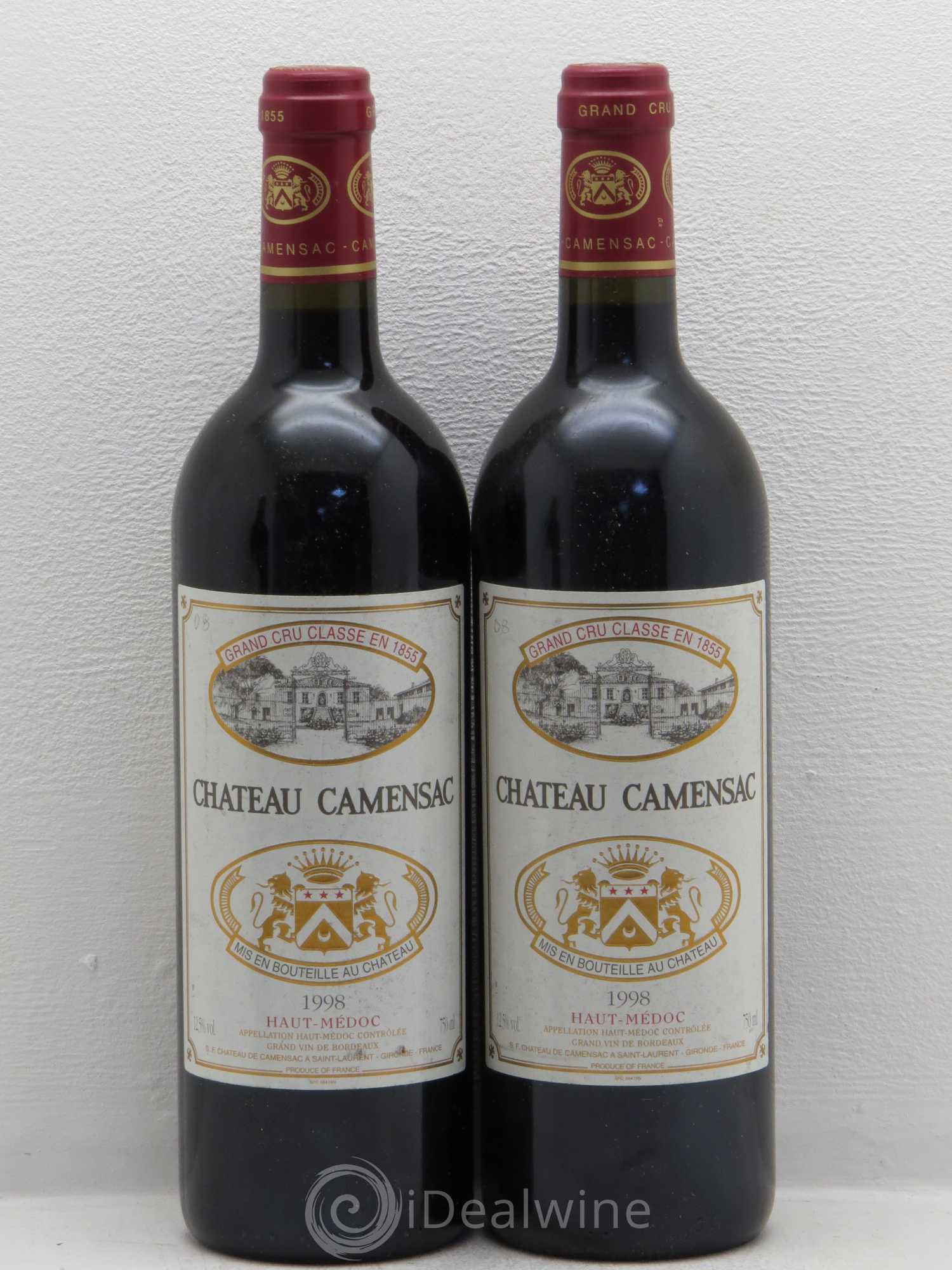 Château Camensac 5ème Grand Cru Classé Traces de stylo 1998 - Lot de 5 bouteilles - 2