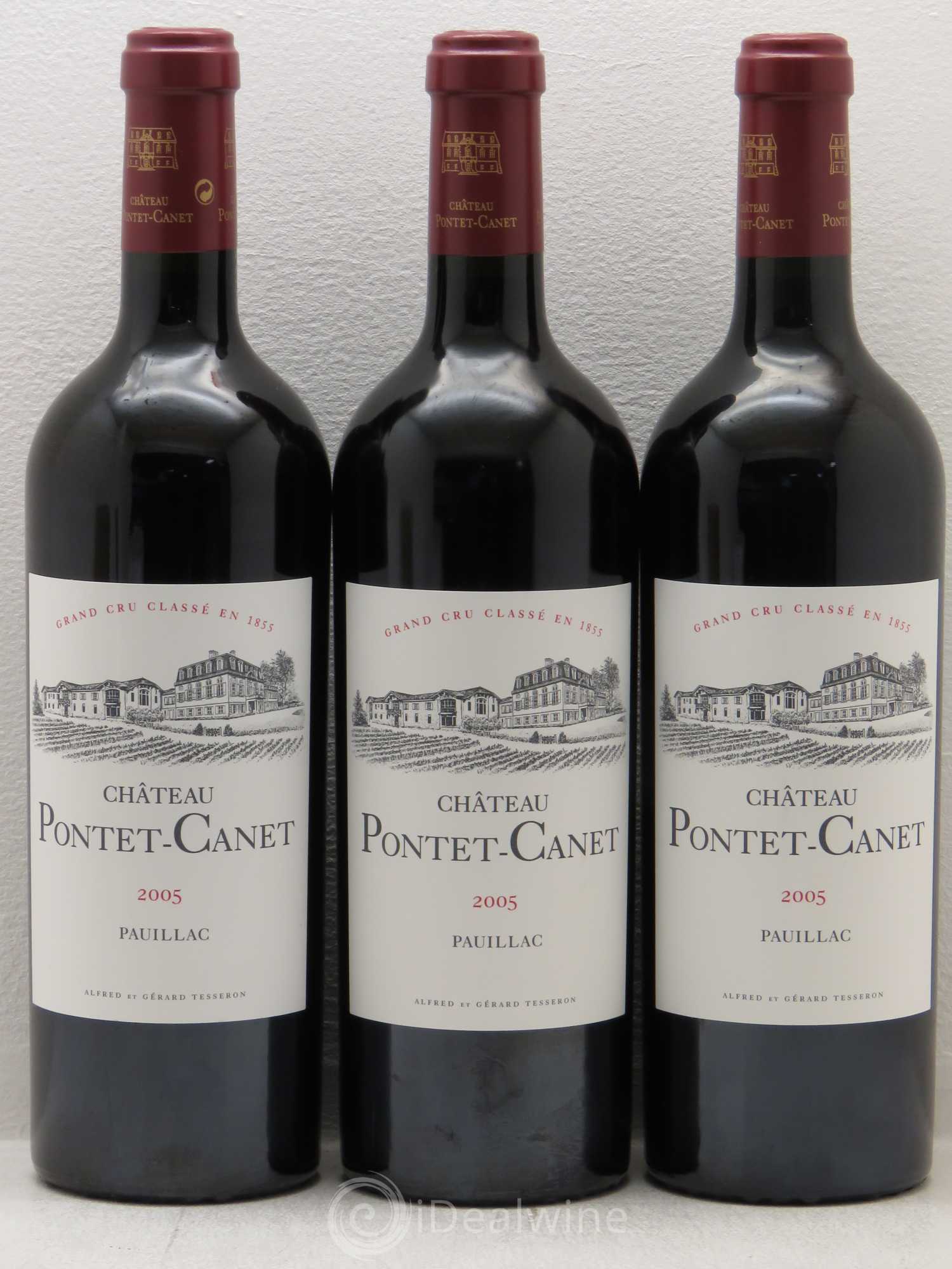 Château Pontet Canet 5ème Grand Cru Classé 2005 - Lot de 3 bouteilles - 0