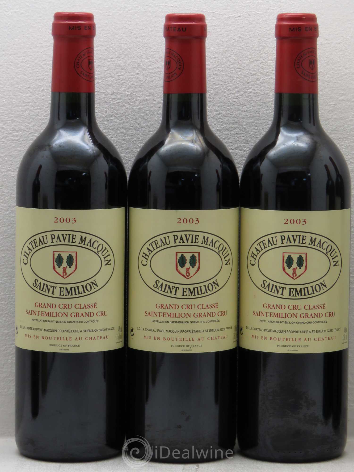 Château Pavie Macquin 1er Grand Cru Classé B 2003 - Lot de 6 bouteilles - 1