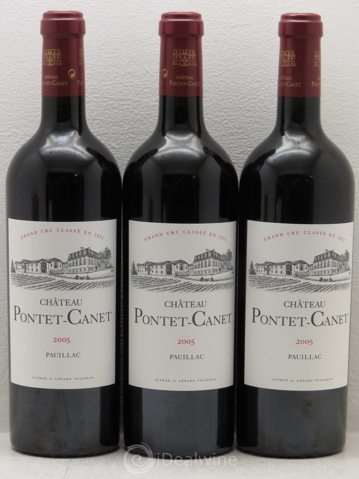 Château Pontet Canet 5ème Grand Cru Classé 2005 - Lot de 3 bouteilles - 0