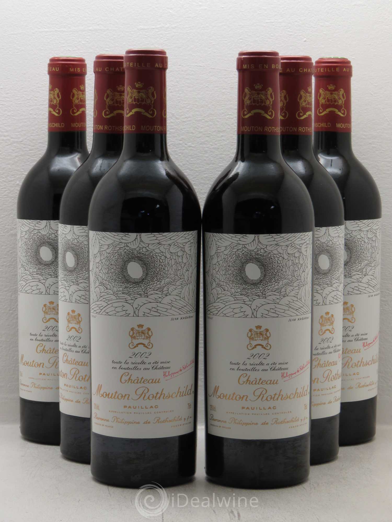 Château Mouton Rothschild 1er Grand Cru Classé 2002 - Lot de 6 bouteilles - 0