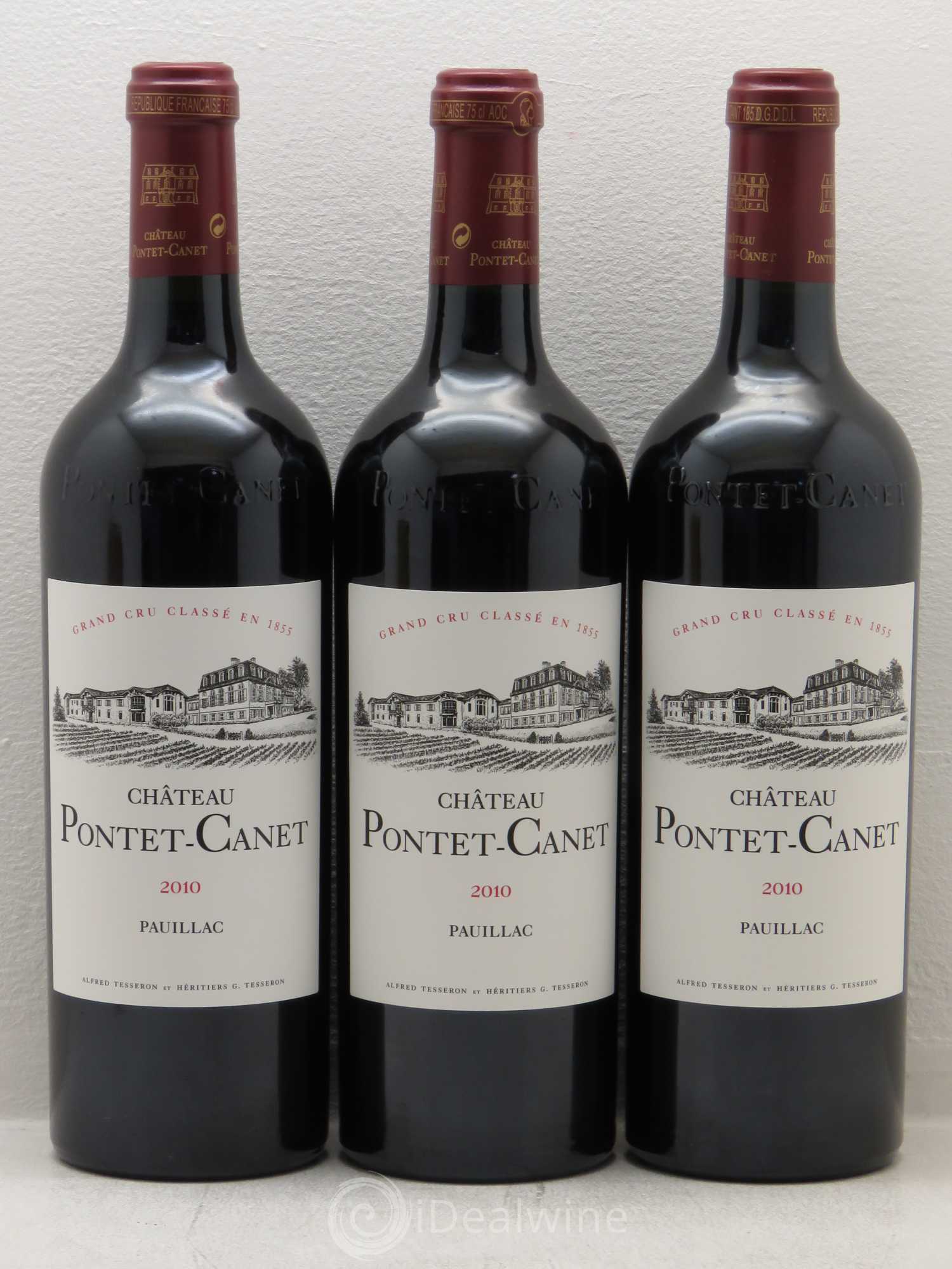 Château Pontet Canet 5ème Grand Cru Classé 2010 - Lot de 3 bouteilles - 0