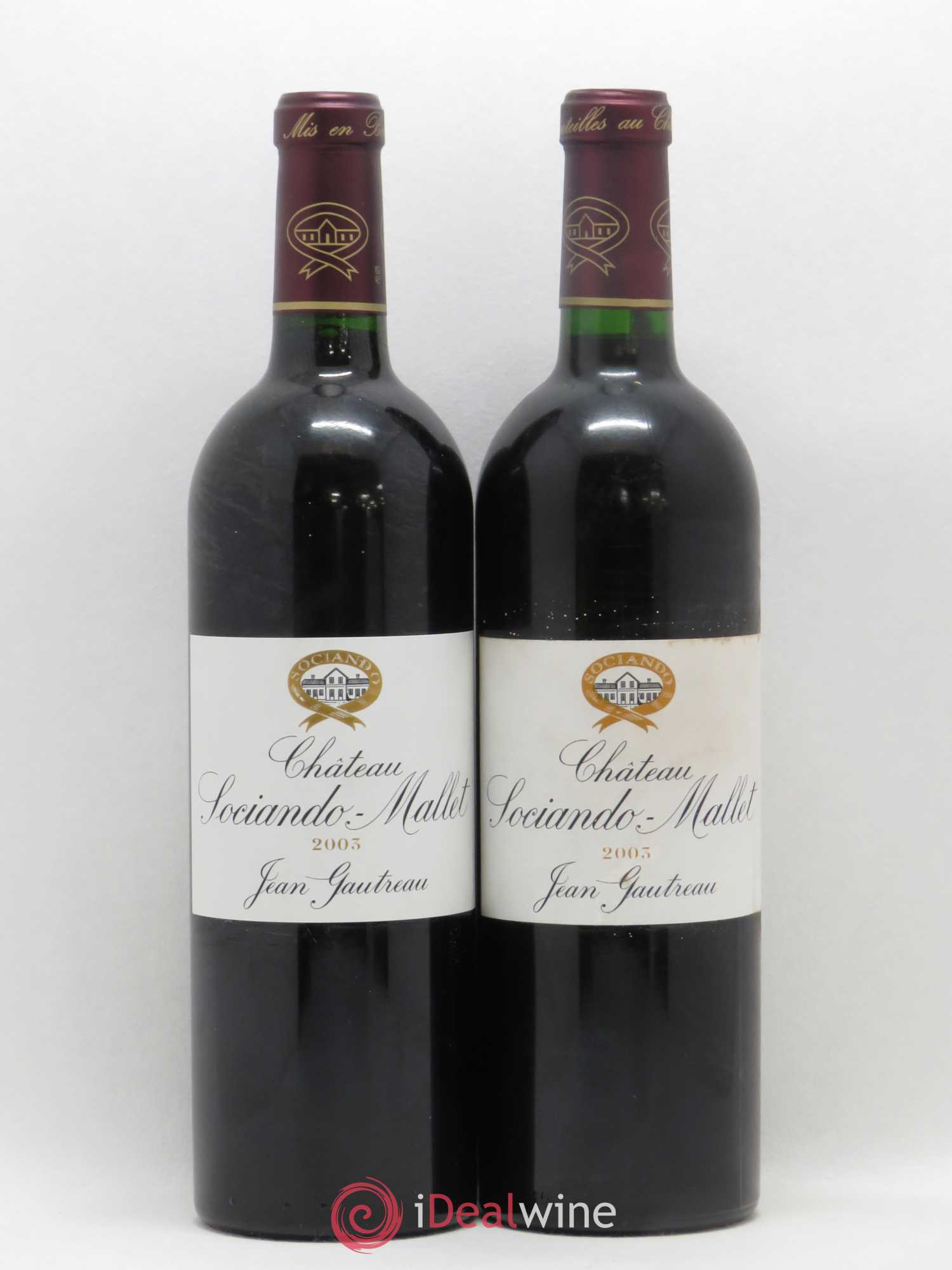 Château Sociando Mallet 2003 - Lot de 2 bouteilles - 0