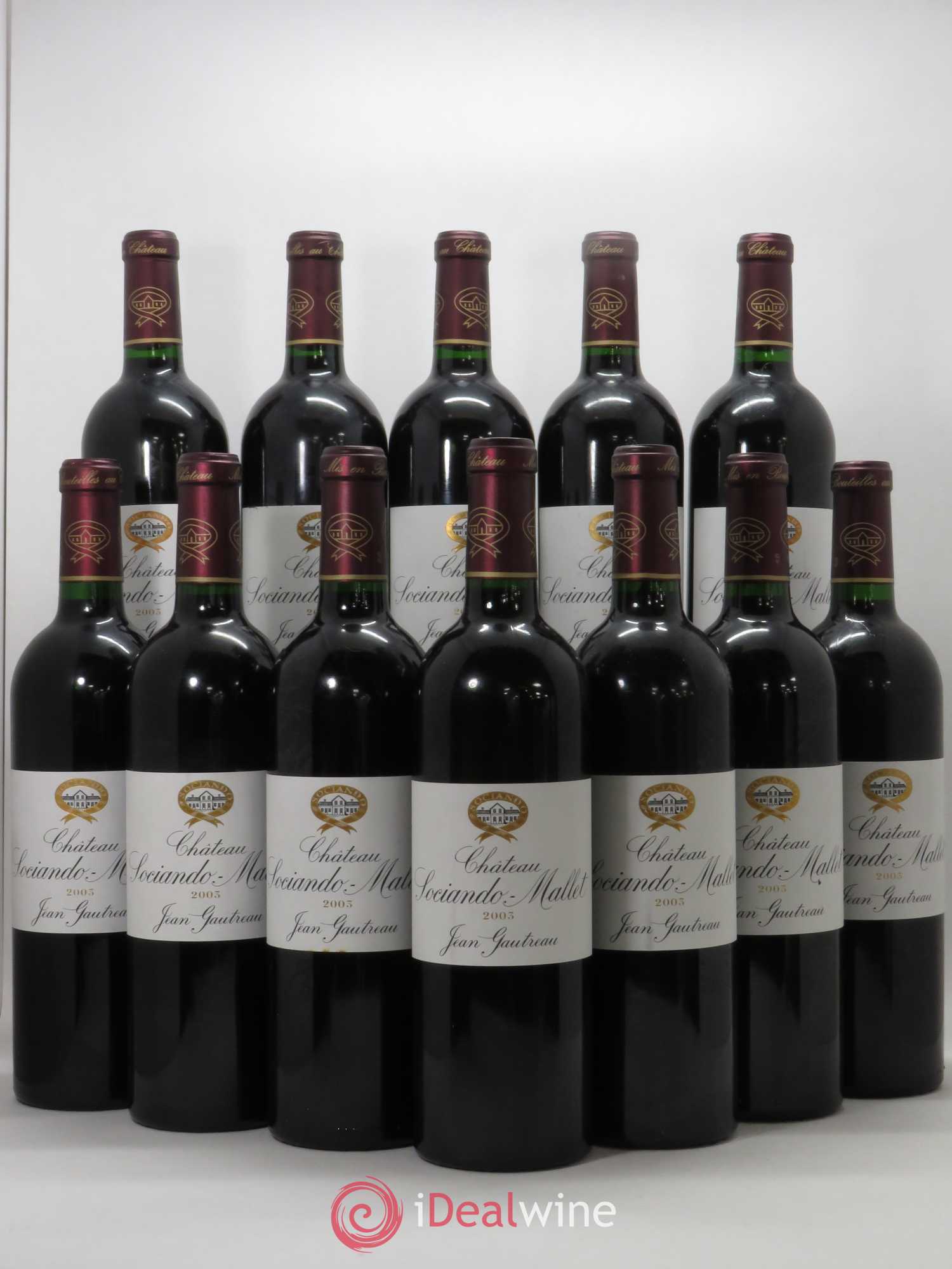 Château Sociando Mallet 2003 - Lot de 12 bouteilles - 0