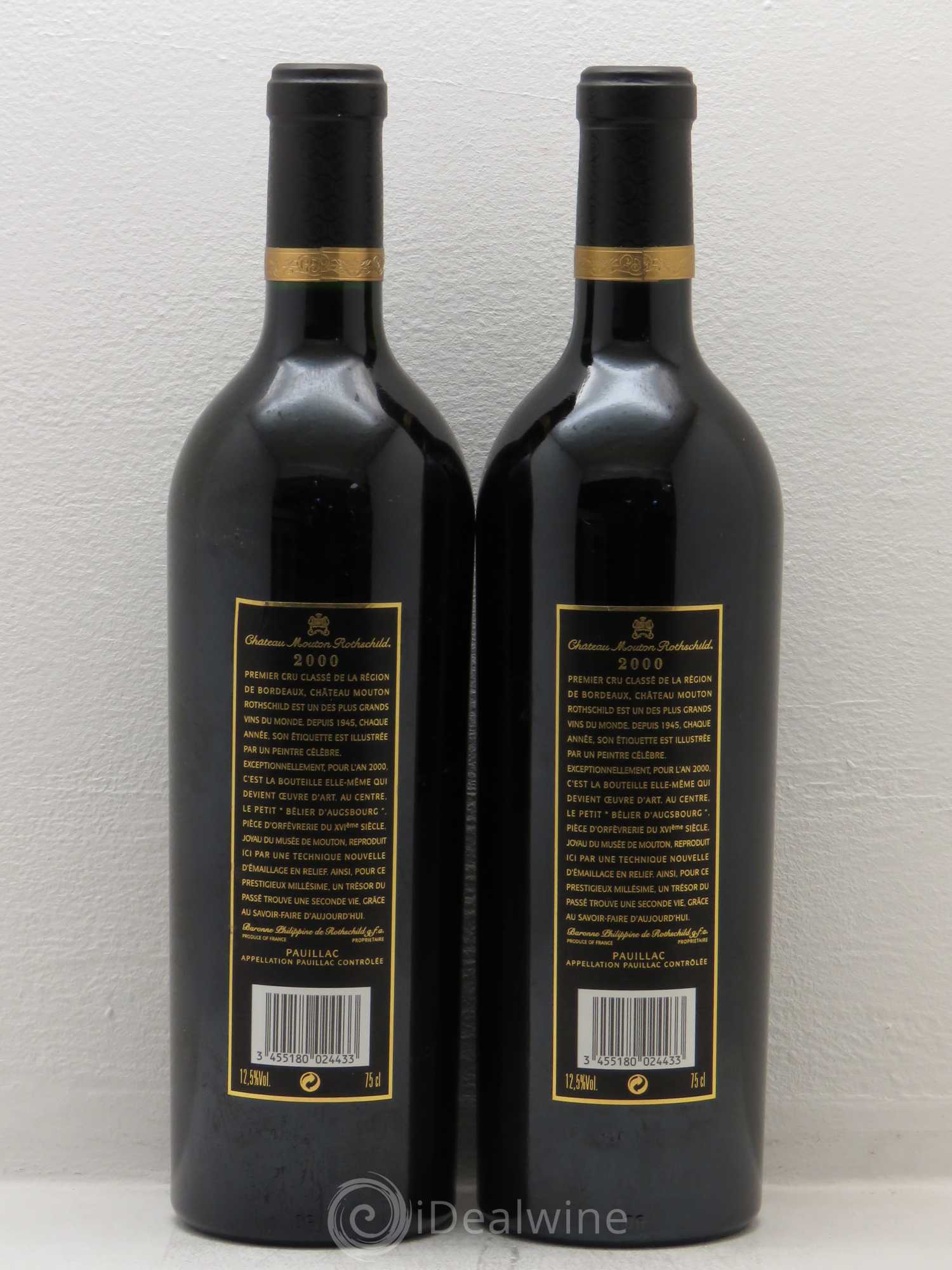 Château Mouton Rothschild 1er Grand Cru Classé 2000 - Lot de 2 bouteilles - 1