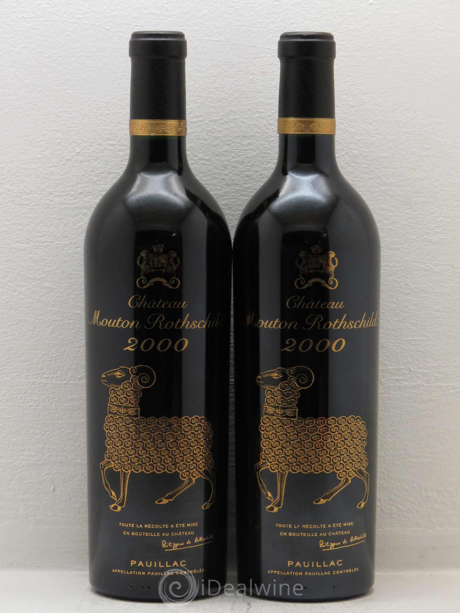 Château Mouton Rothschild 1er Grand Cru Classé 2000 - Lot de 2 bouteilles - 0
