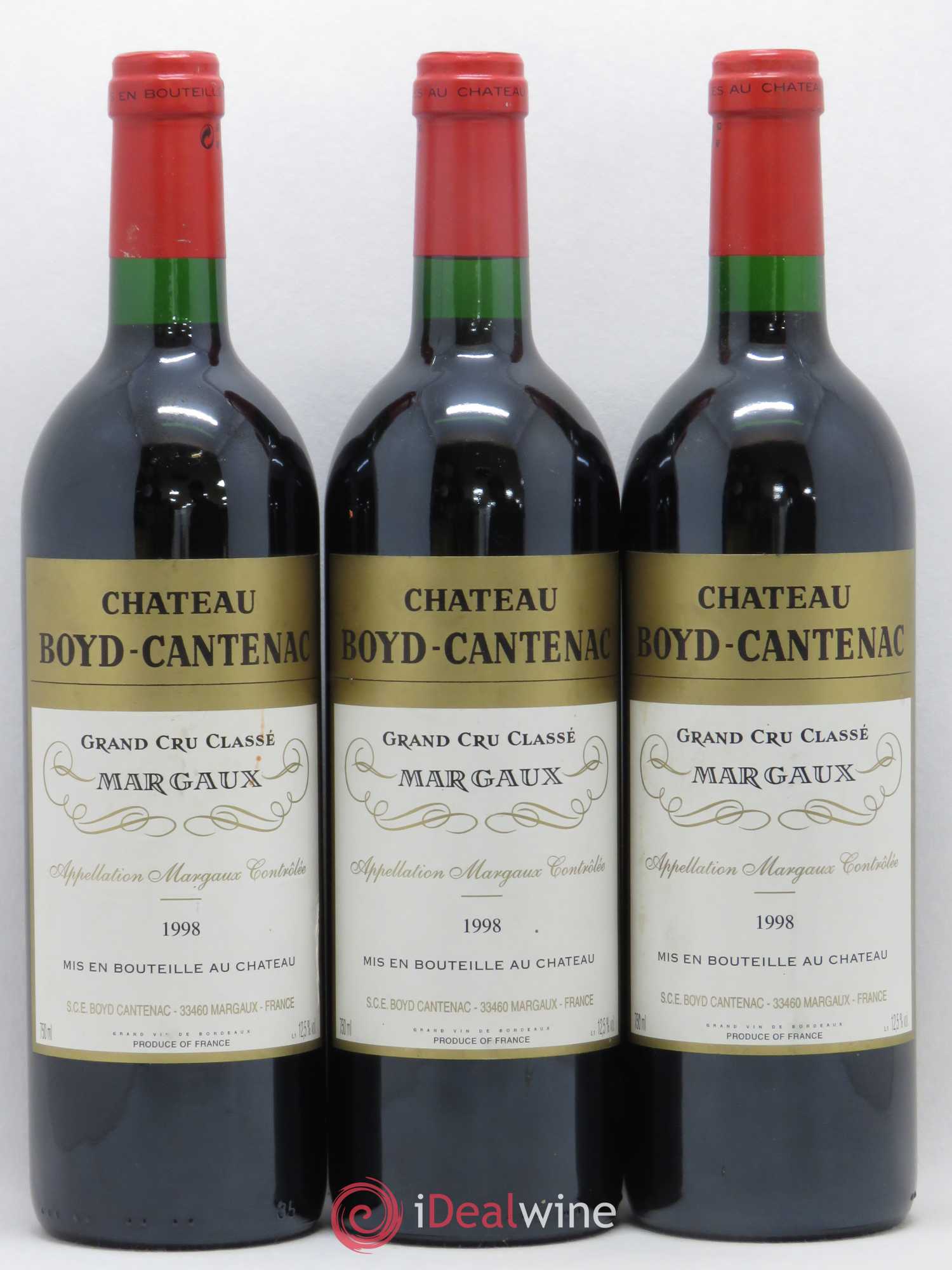 Château Boyd Cantenac 3ème Grand Cru Classé 1998 - Lot de 3 bouteilles - 0
