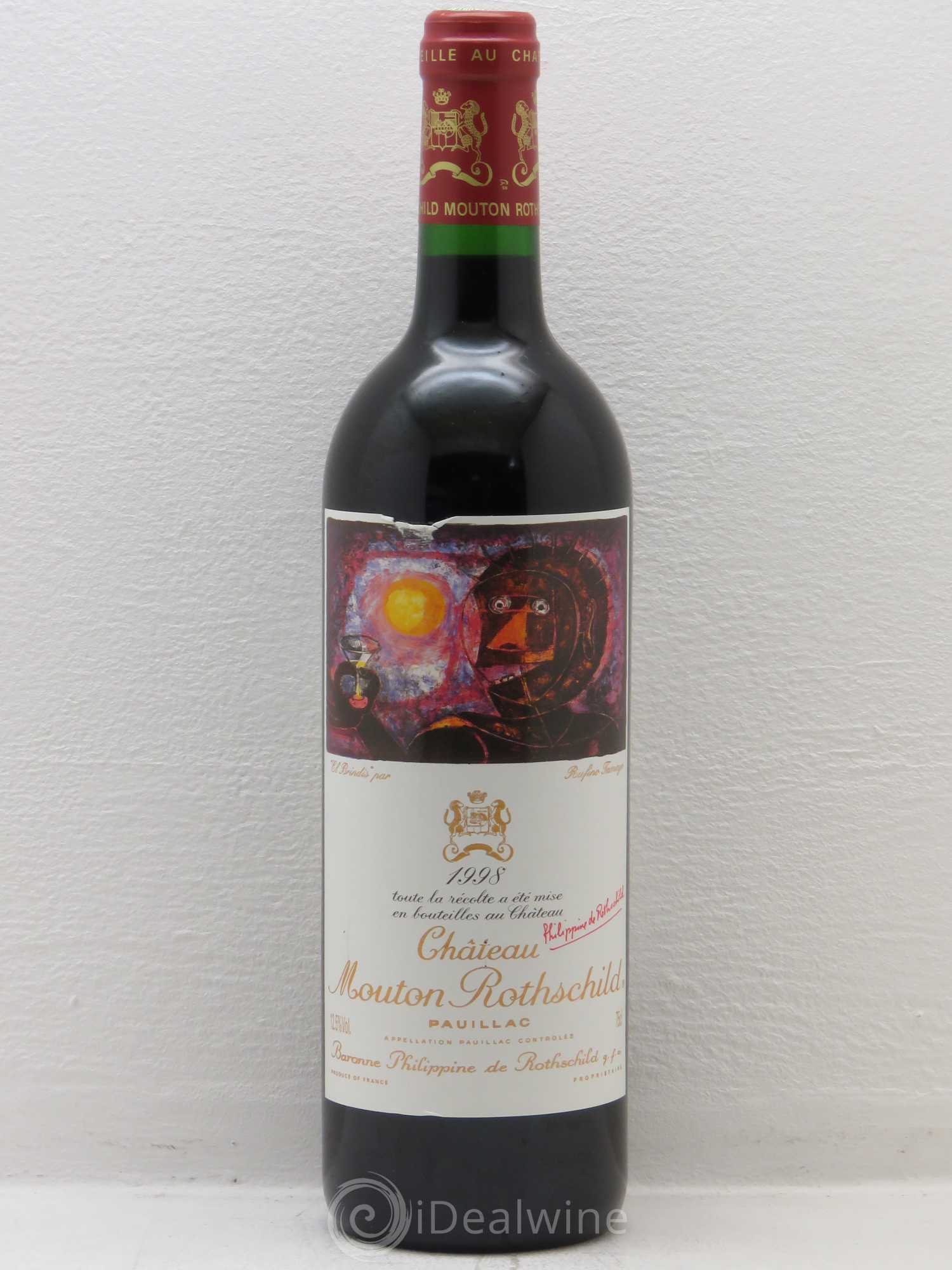 Château Mouton Rothschild 1er Grand Cru Classé 1998 - Lot de 1 bouteille - 0