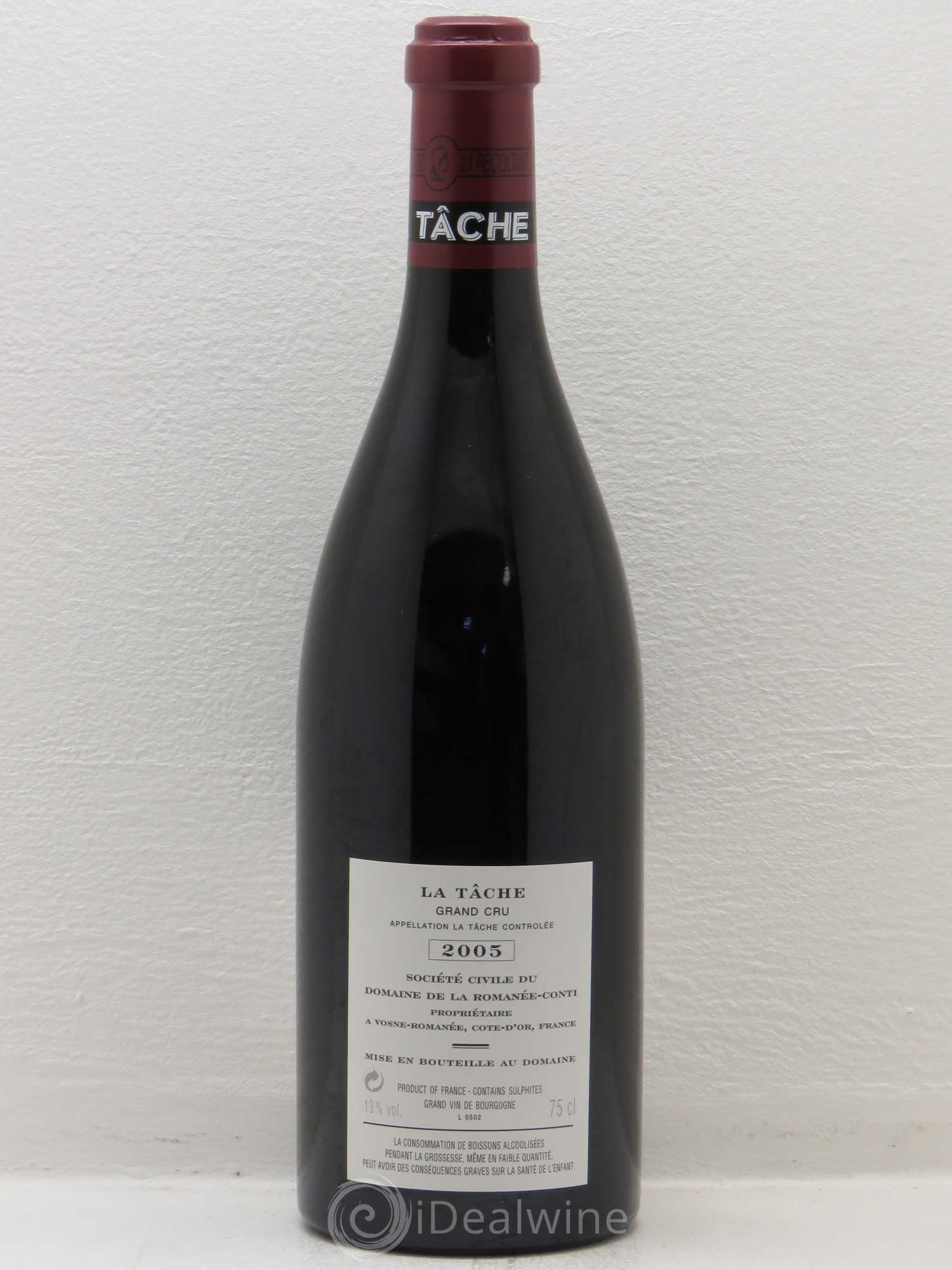 La Tâche Grand Cru Domaine de la Romanée-Conti 2005 - Lot de 1 bouteille - 1