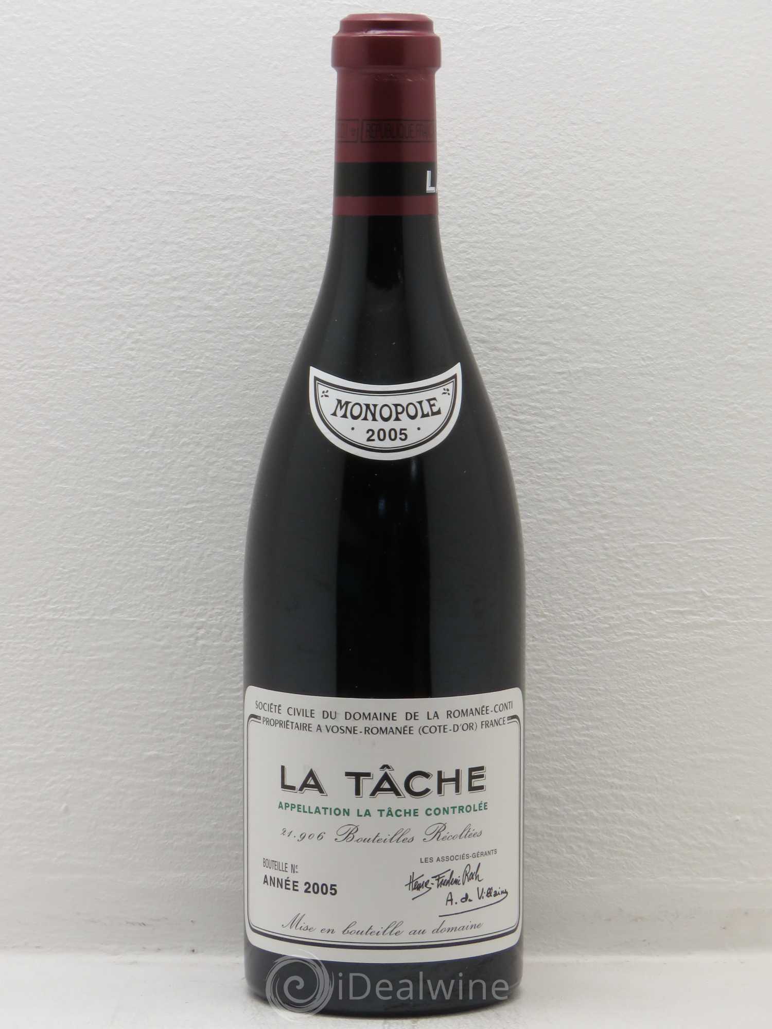 La Tâche Grand Cru Domaine de la Romanée-Conti 2005 - Lot de 1 bouteille - 0