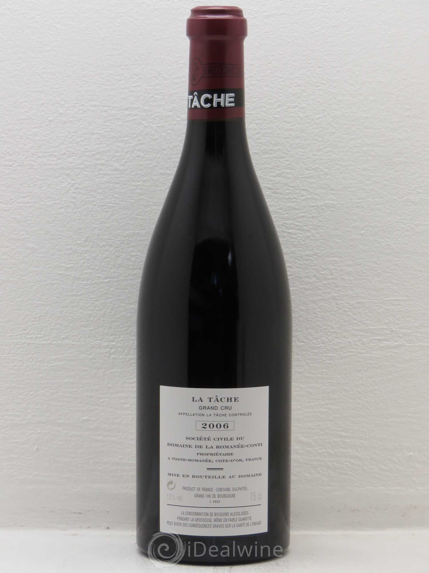 La Tâche Grand Cru Domaine de la Romanée-Conti 2006 - Lot de 1 bouteille - 1