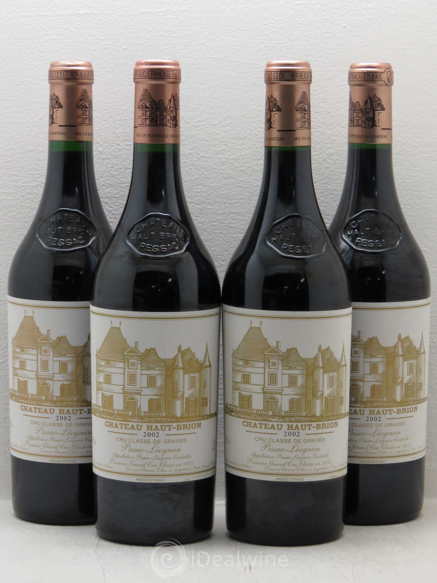 Château Haut Brion 1er Grand Cru Classé 2002 - Lot de 4 bouteilles - 0