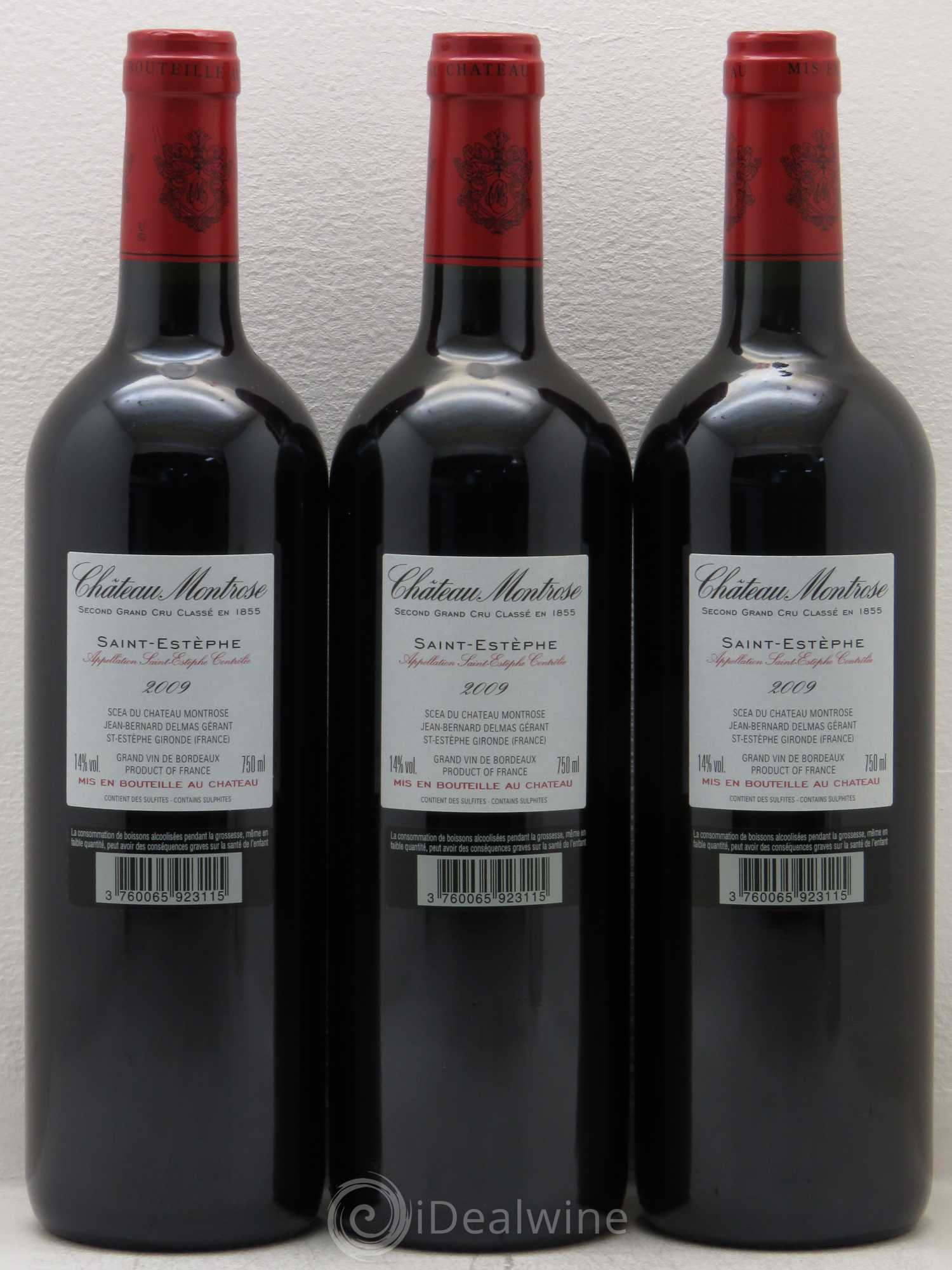 Château Montrose 2ème Grand Cru Classé 2009 - Lot de 3 bouteilles - 1