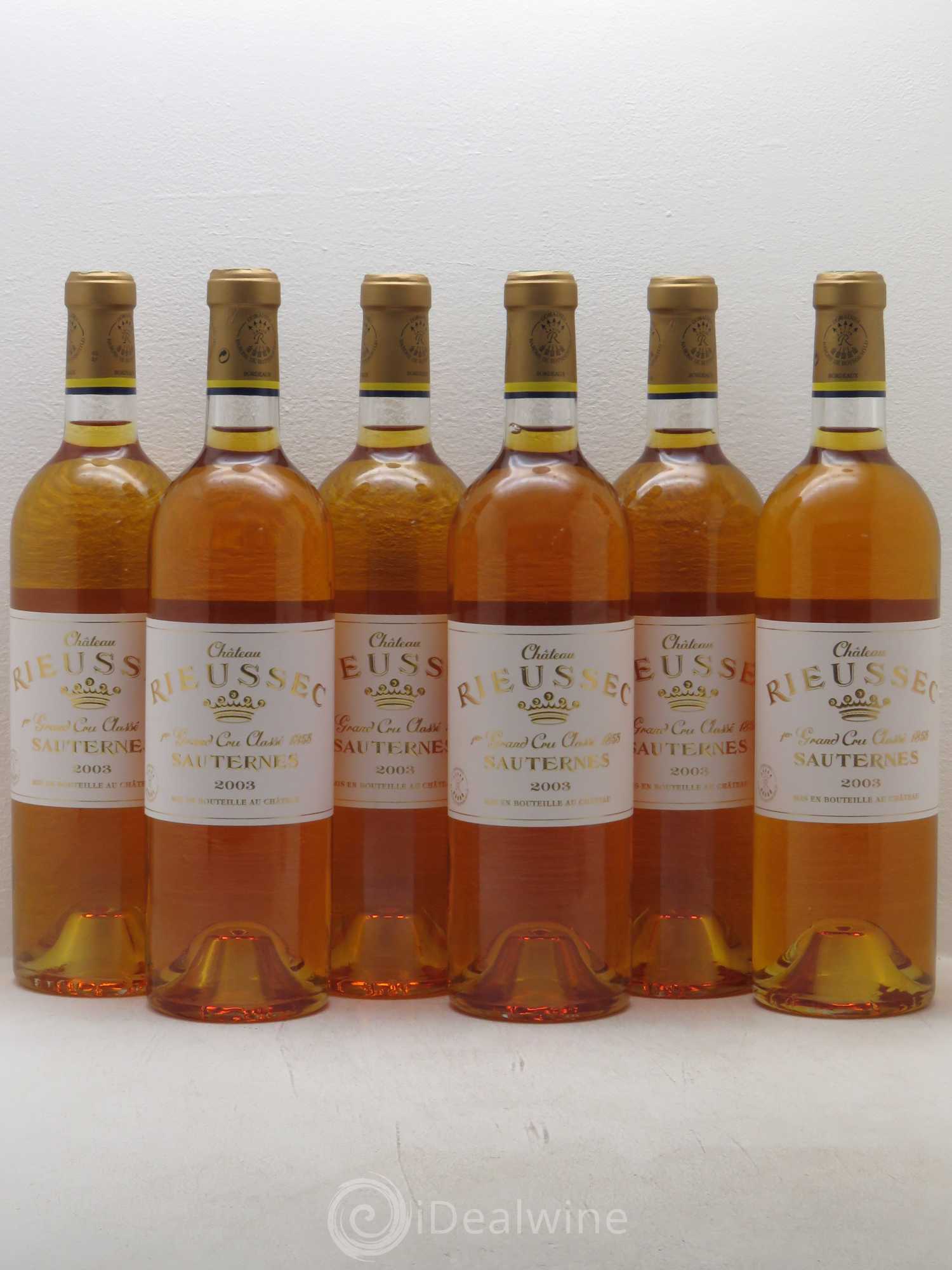 Château Rieussec 1er Grand Cru Classé 2003 - Lotto di 6 bottiglie - 0