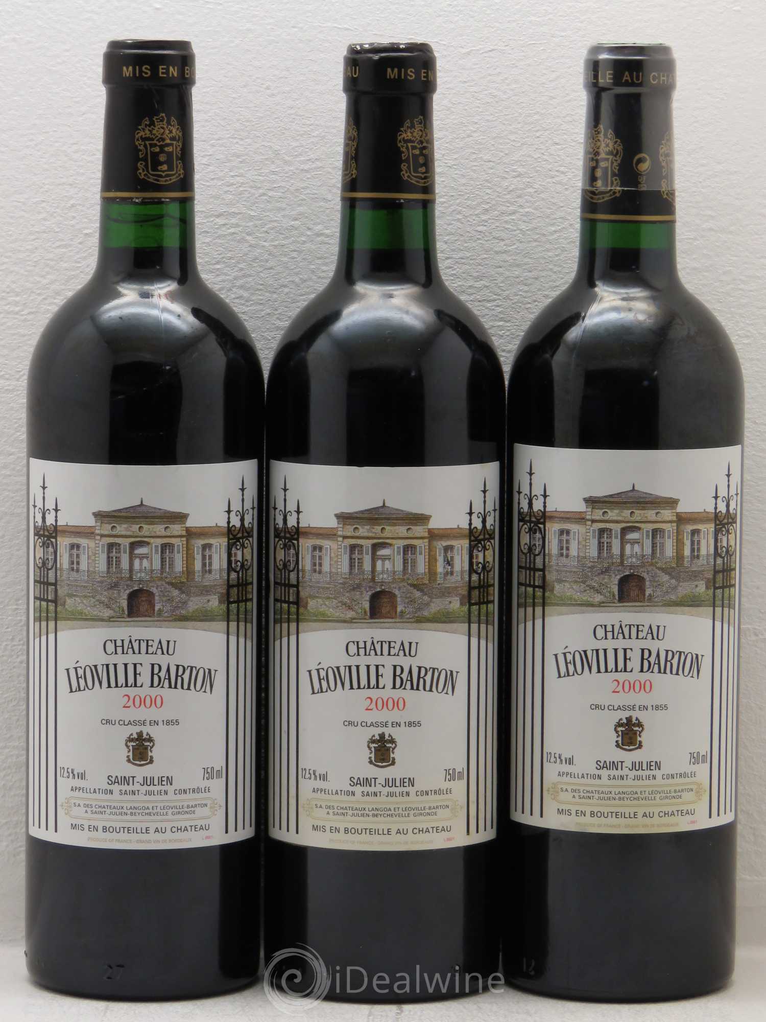 Château Léoville Barton 2ème Grand Cru Classé 2000 - Lot de 3 bouteilles - 0