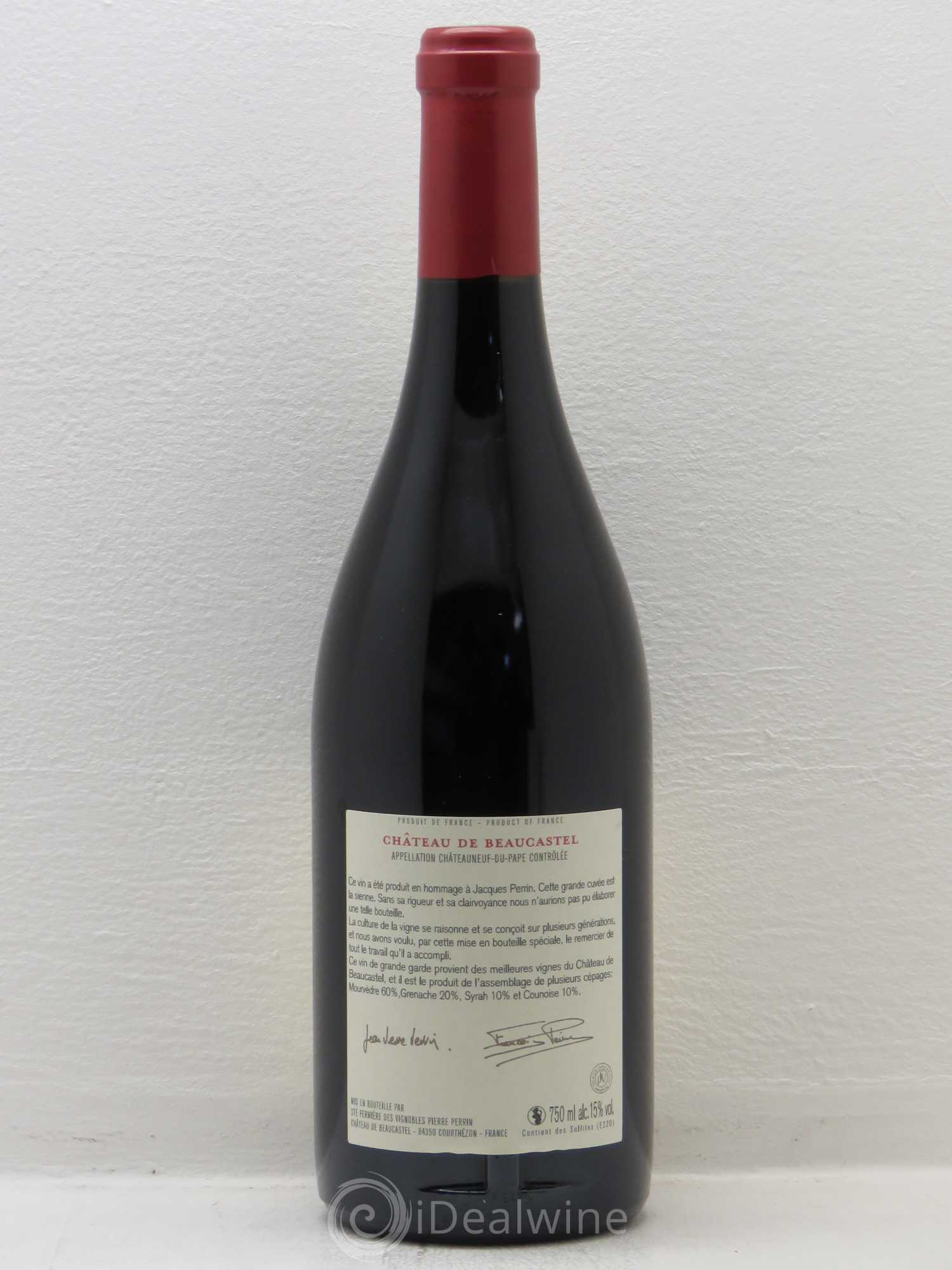 Châteauneuf-du-Pape Château de Beaucastel Hommage à Jacques Perrin Famille Perrin 2009 - Lot de 1 bouteille - 1