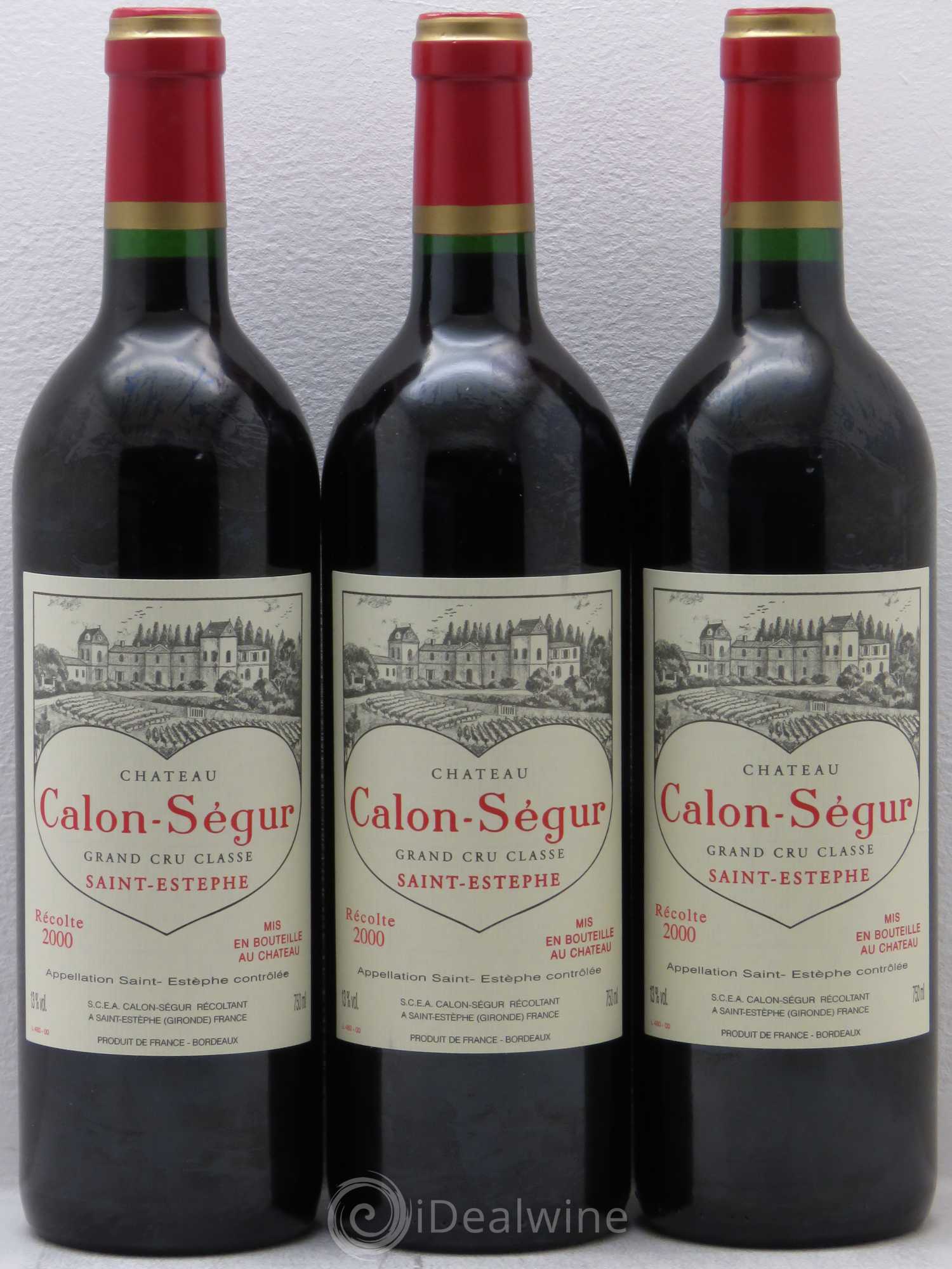 Château Calon Ségur 3ème Grand Cru Classé 2000 - Lot de 3 bouteilles - 0