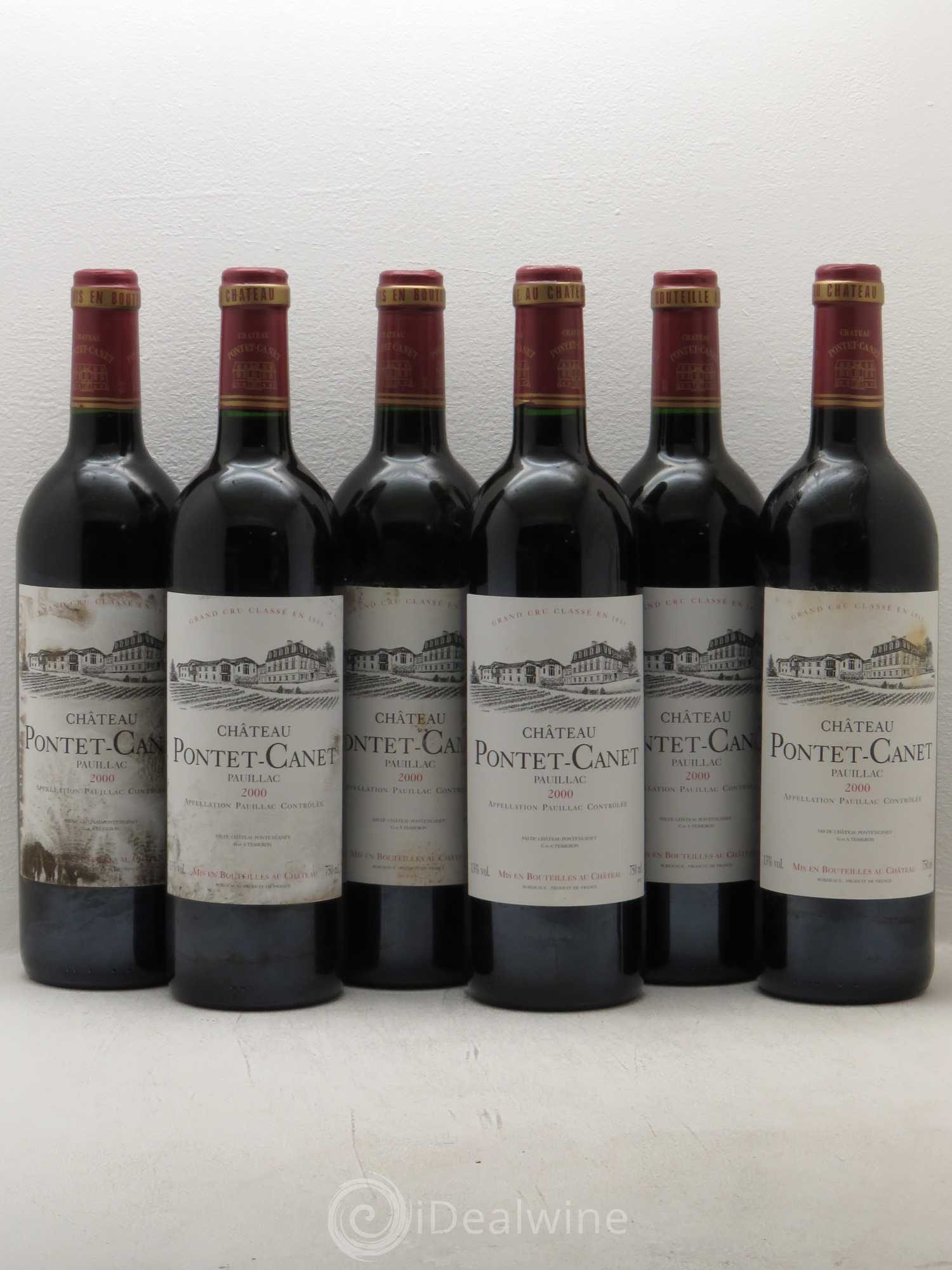 Château Pontet Canet 5ème Grand Cru Classé 2000 - Lot de 6 bouteilles - 0