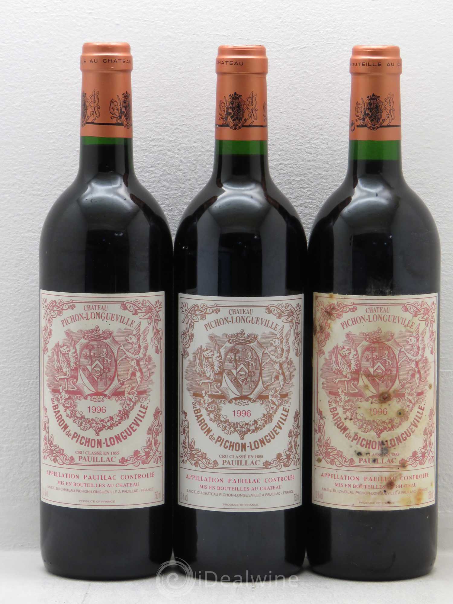 Pichon Longueville Baron 2ème Grand Cru Classé 1996 - Lot de 3 bouteilles - 0