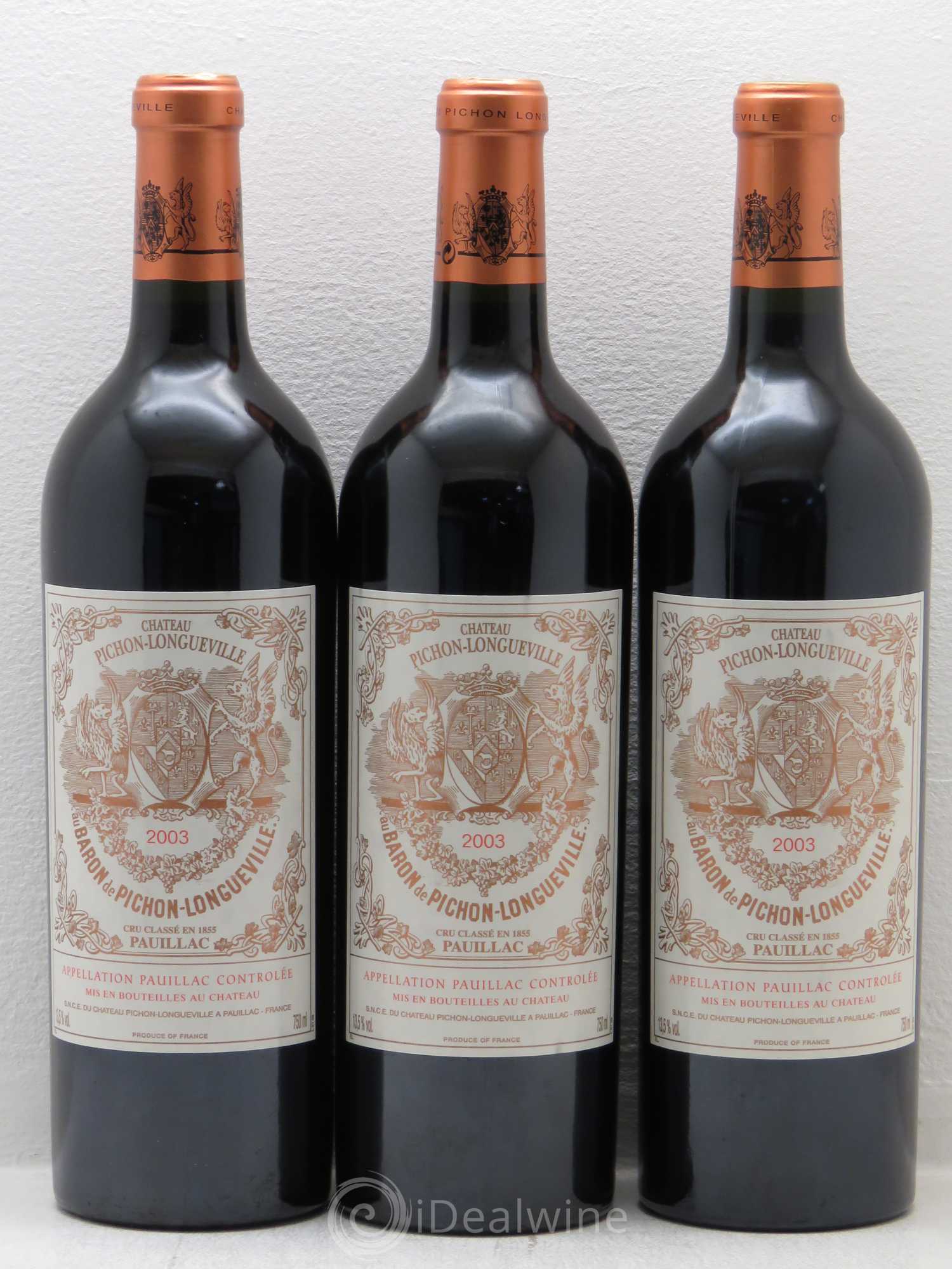 Pichon Longueville Baron 2ème Grand Cru Classé 2003 - Lot de 6 bouteilles - 2
