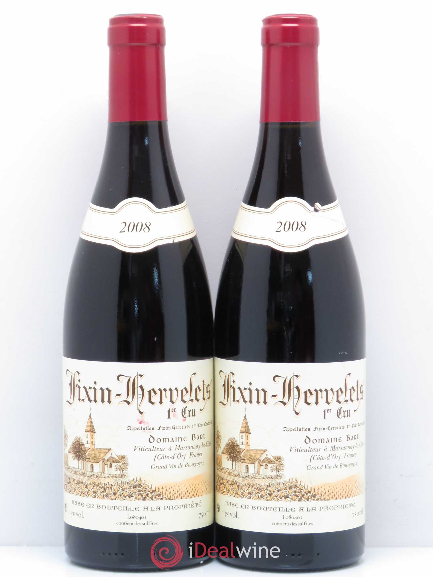 Fixin 1er Cru Hervelets Domaine Bart 2008 - Posten von 2 Flaschen - 0