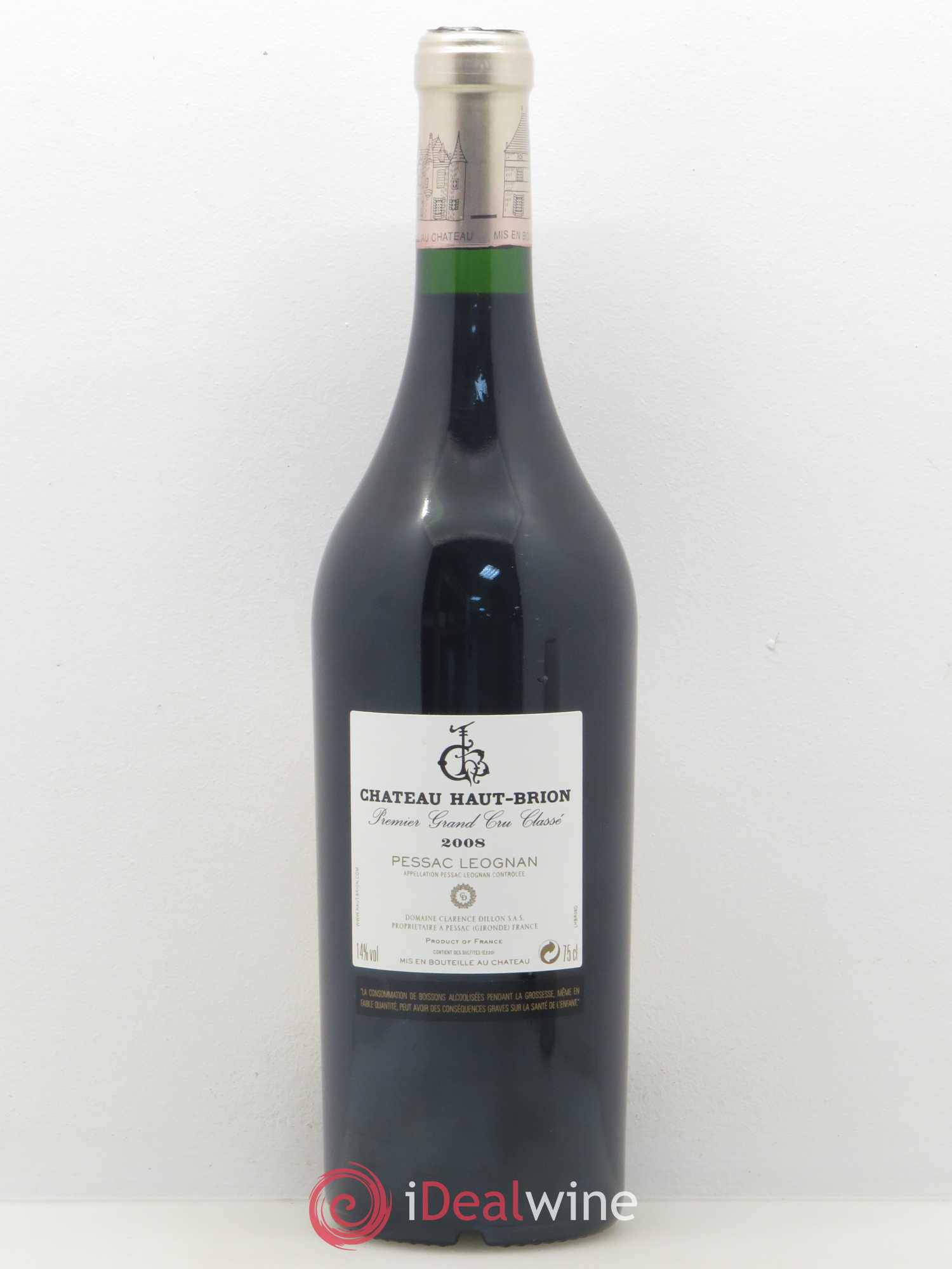 Château Haut Brion 1er Grand Cru Classé 2008 - Lot de 1 bouteille - 1