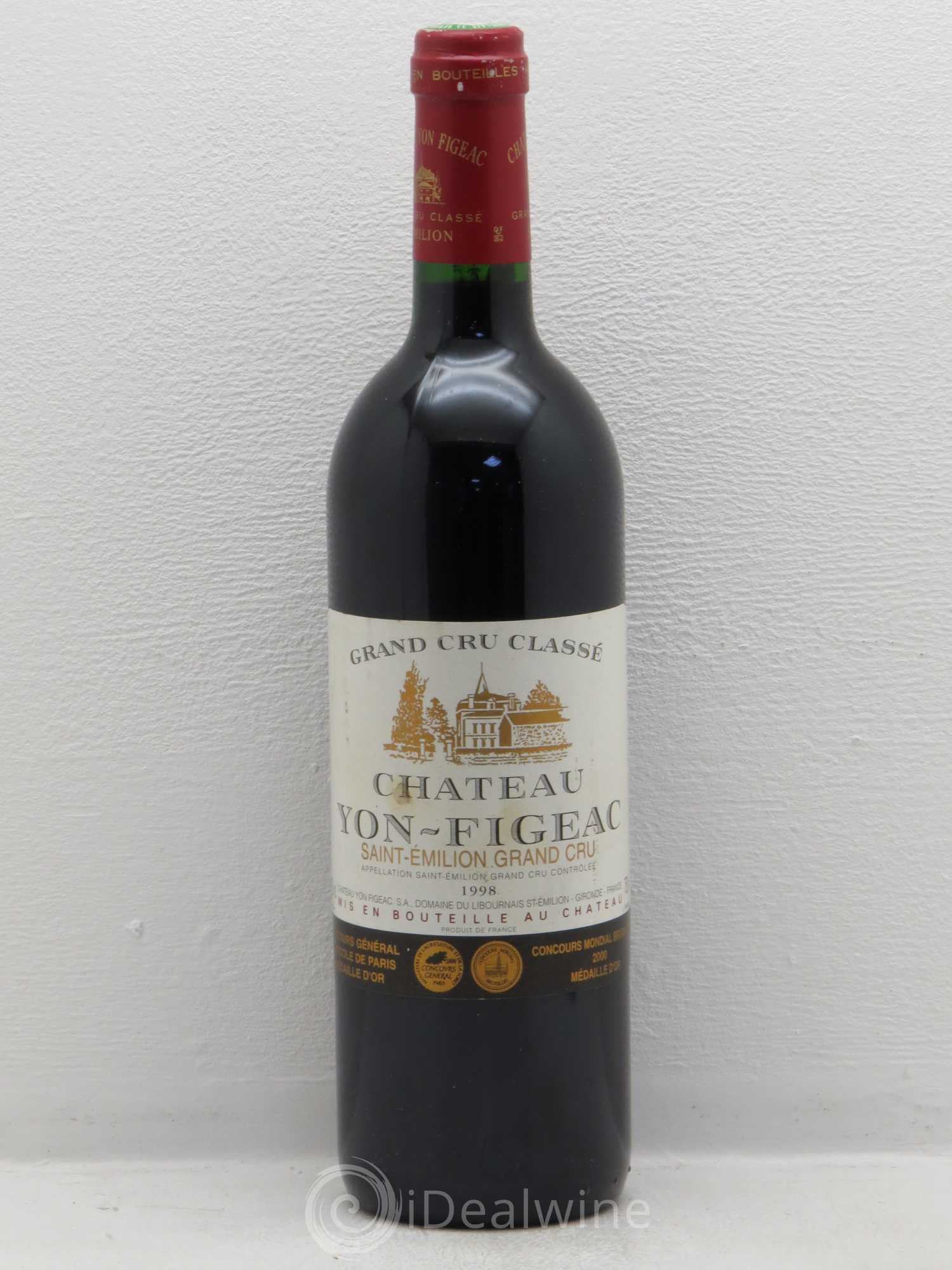 Château Yon Figeac Grand Cru Classé 1998 - Lot de 1 bouteille - 0