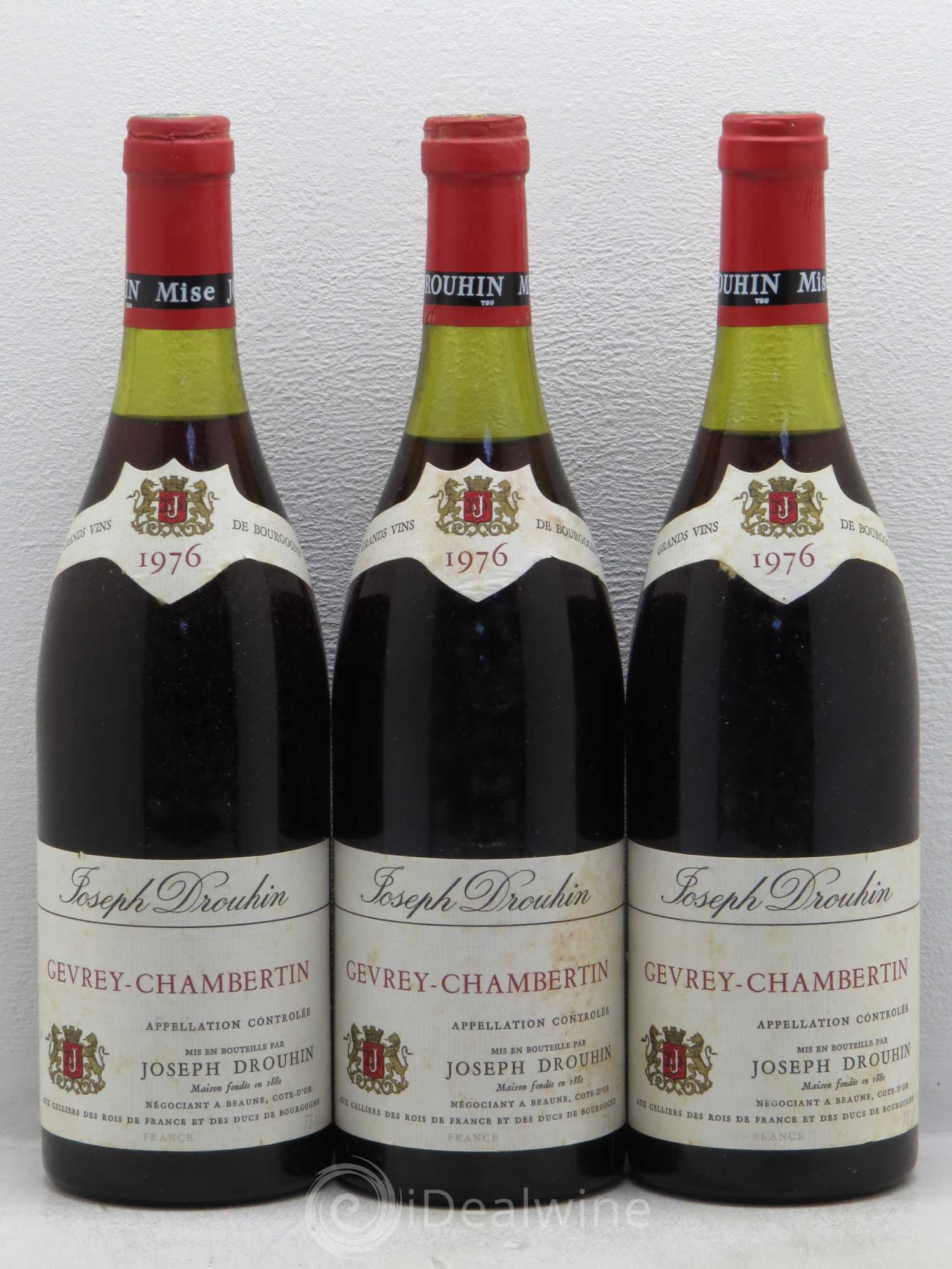 Gevrey-Chambertin Joseph Drouhin 1976 - Lot de 3 bouteilles - 0