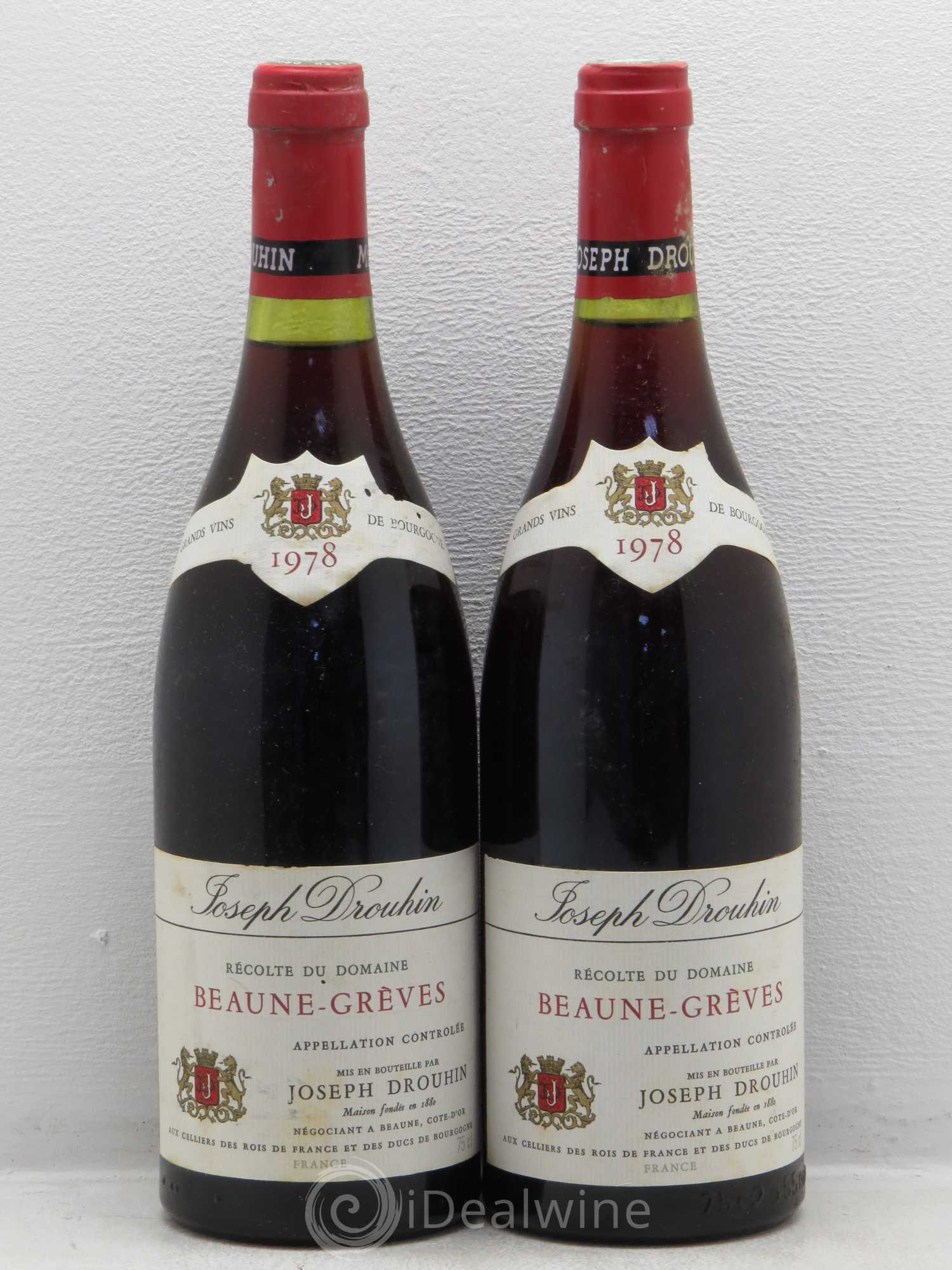 Beaune Greves Joseph Drouhin 1978 - Lot de 2 bouteilles - 0