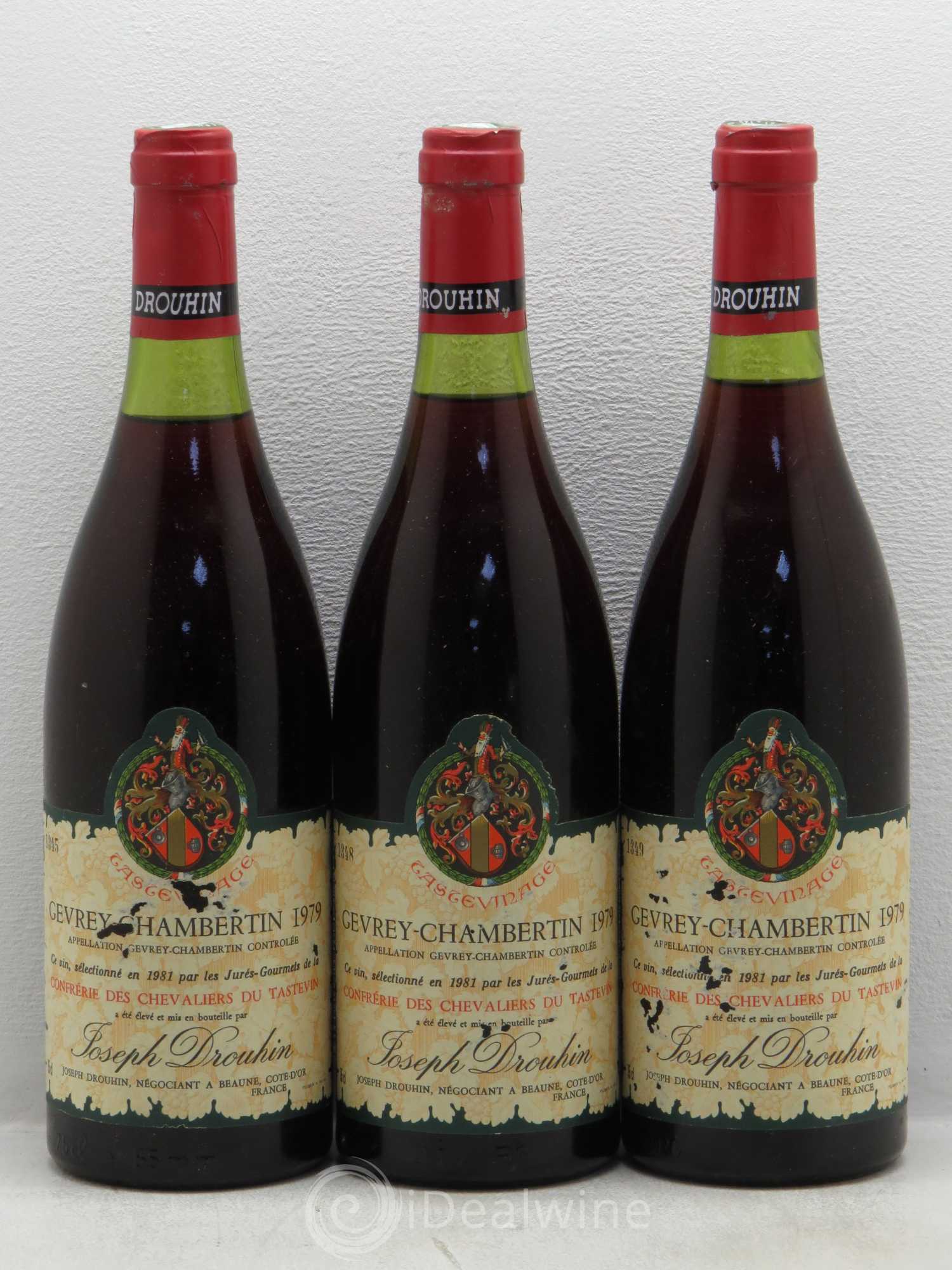 Gevrey-Chambertin Joseph Drouhin Chevaliers du Tastevin 1979 - Lot de 3 bouteilles - 0