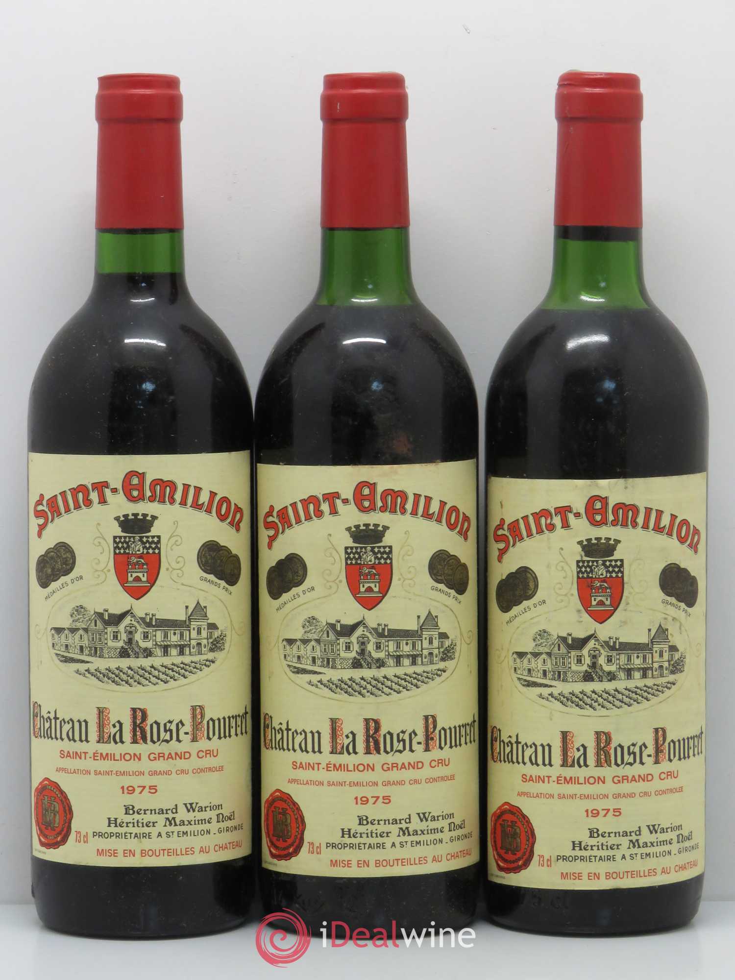 Saint-Émilion Grand Cru Château La Rose Pourret 1975 - Posten von 3 Flaschen - 0