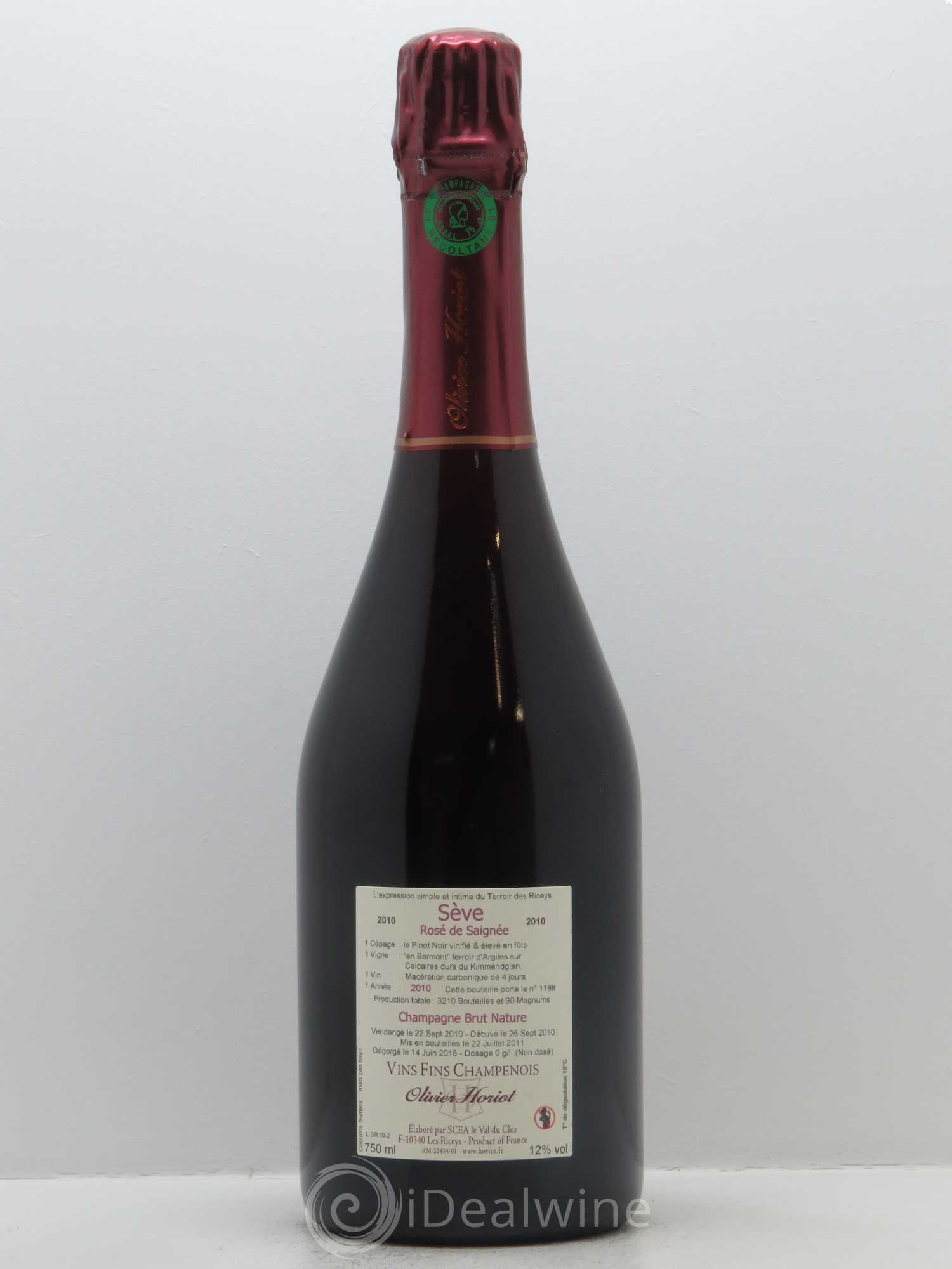 Sève en Barmont Brut Nature Olivier Horiot 2010 - Lot de 1 bouteille - 1