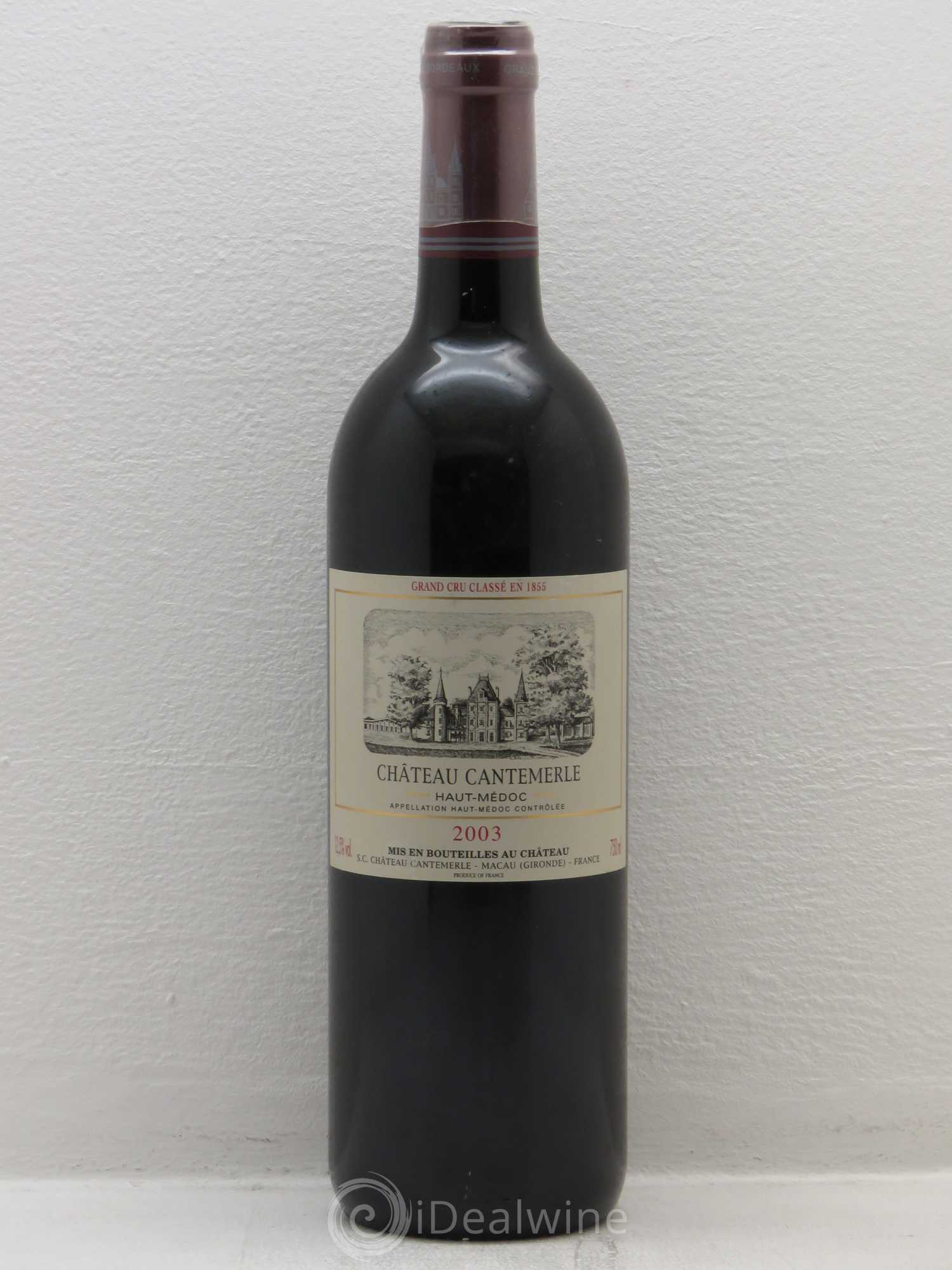 Château Cantemerle 5ème Grand Cru Classé 2003 - Lot de 1 bouteille - 0
