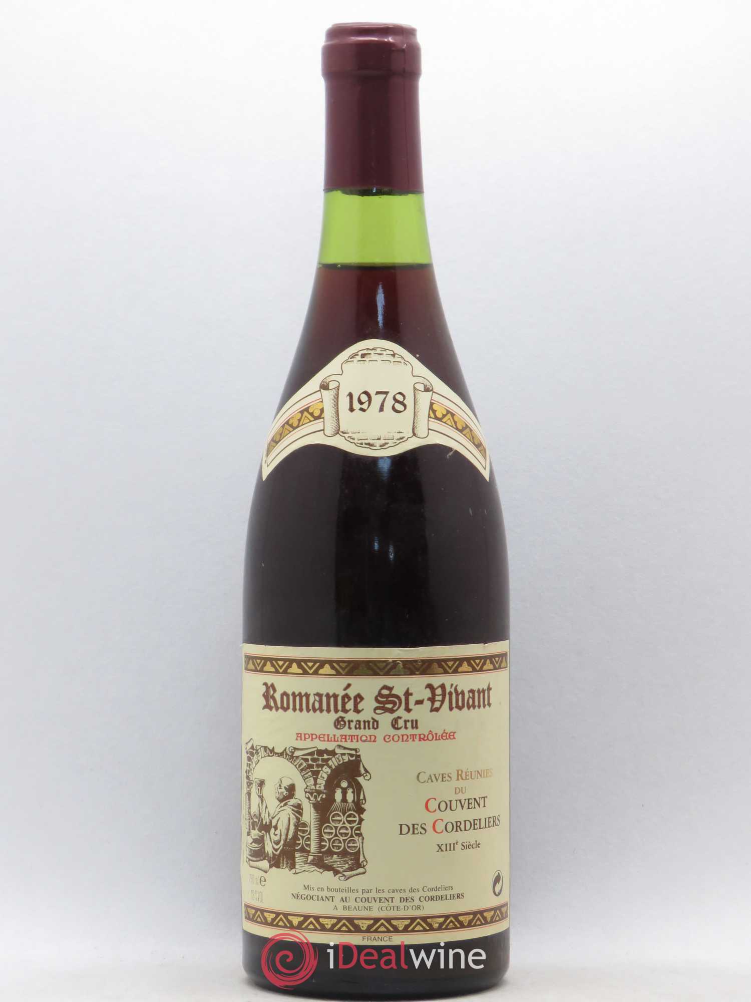 Romanée-Saint-Vivant Grand Cru Caves Réunies du Couvent des Cordeliers XIIIème Siècle 1978 - Posten von 1 Flasche - 0